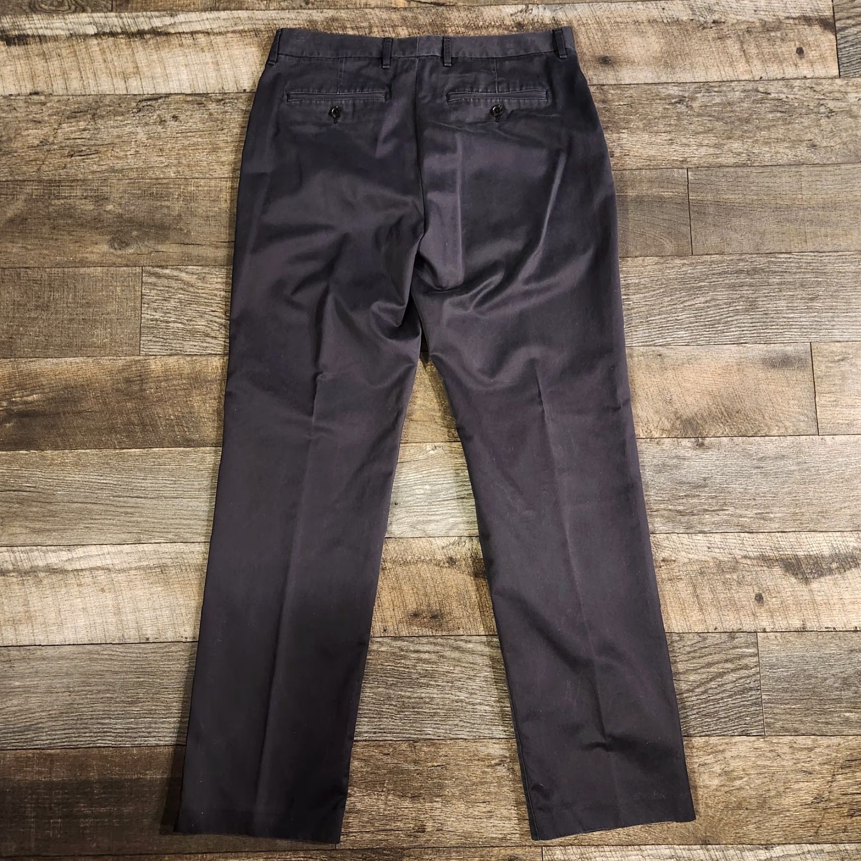 Bonobos Bonobos Tuesday Pants Mens 33x32 Black Flat Front Chino Stretch Slim Straight Size US 33 - 6 Thumbnail