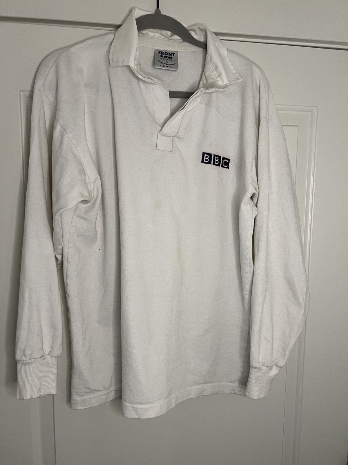 Other White BBC Television Long Sleeved Rugby shirt #rugby Size US L / EU 52-54 / 3 - 8 Thumbnail