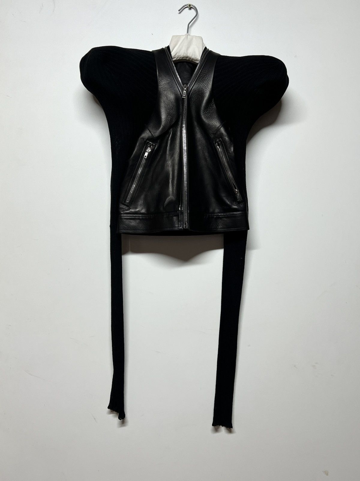 Rick Owens CALF LEATHER BIKER JACKET Size S / US 4 / IT 40 - 1 Thumbnail