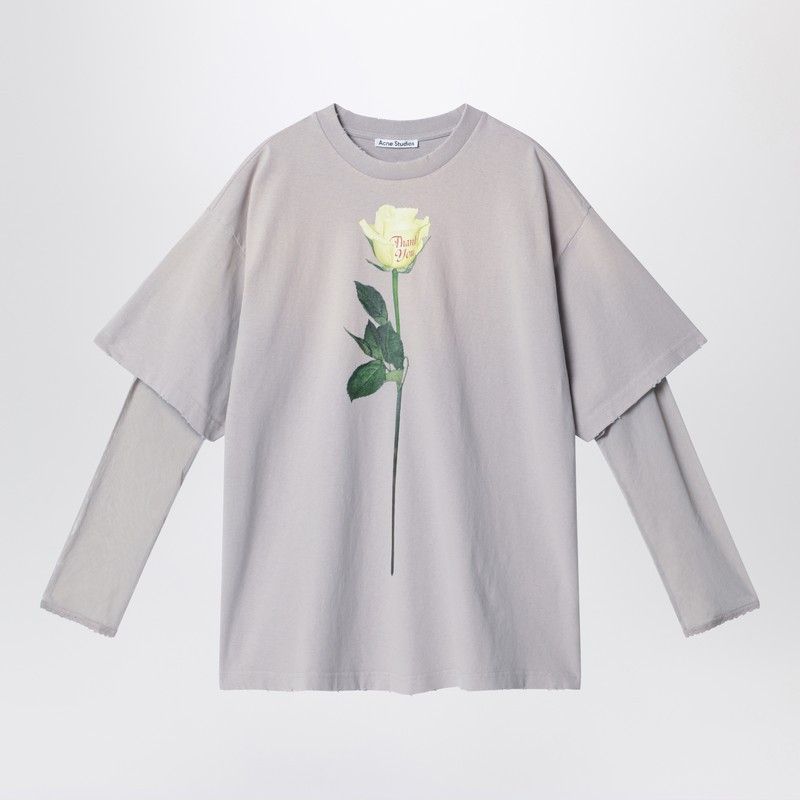 Acne Studios Acne Studios Light Grey Layered Structure T-Shirt Size M / US 6-8 / IT 42-44 - 1 Thumbnail