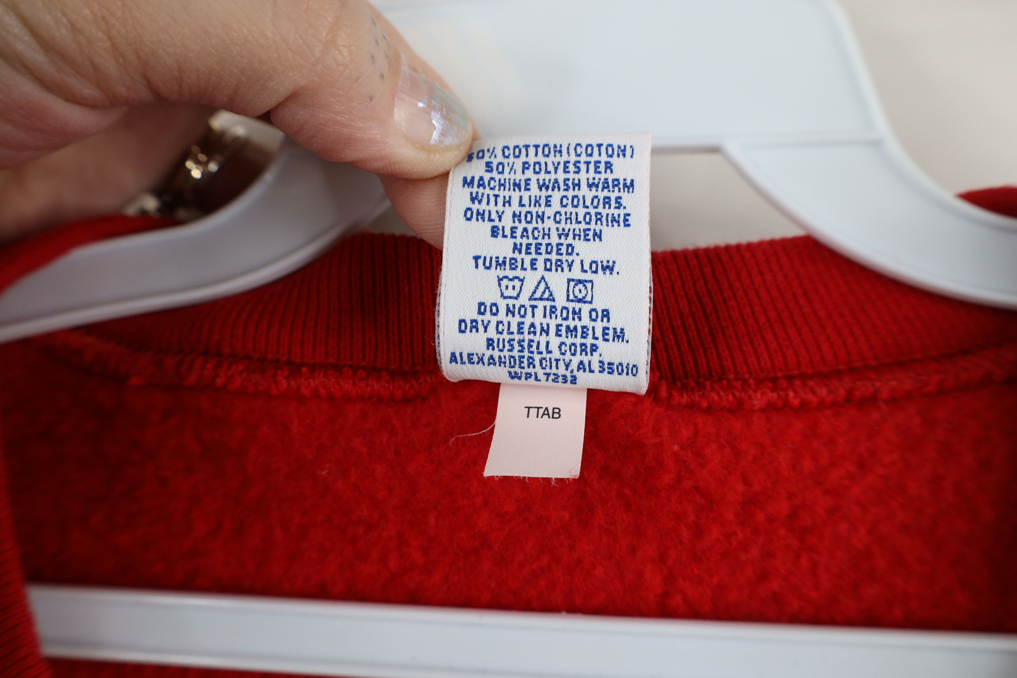 Russell Athletic × Vintage Vintage 90s Russell Athletic USA Flag Box Logo Sweatshirt Size US L / EU 52-54 / 3 - 7 Thumbnail