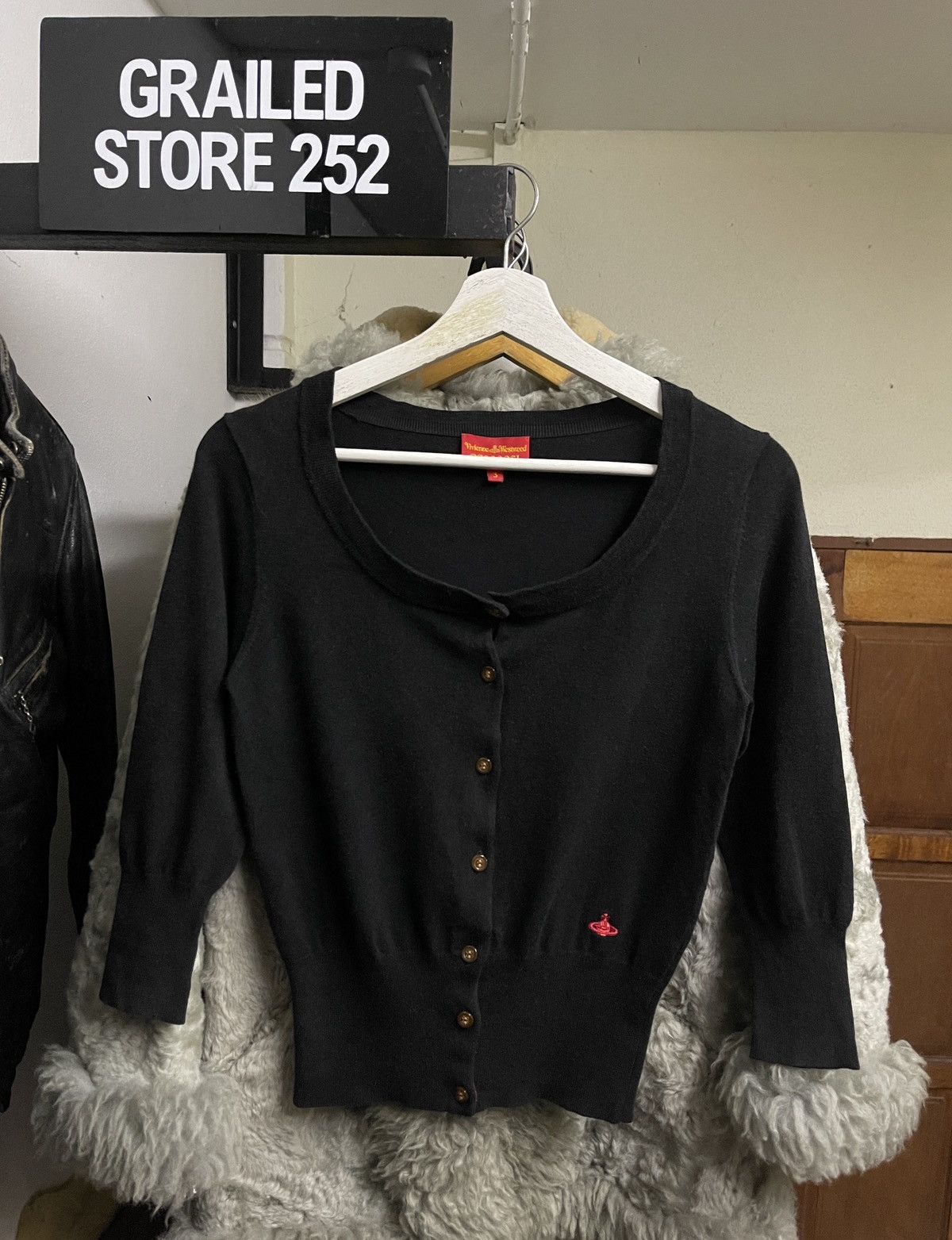 Vivienne Westwood Cropped Top Cardigan Knitted Short Sleeve Size XS / US 0-2 / IT 36-38 - 2 Thumbnail