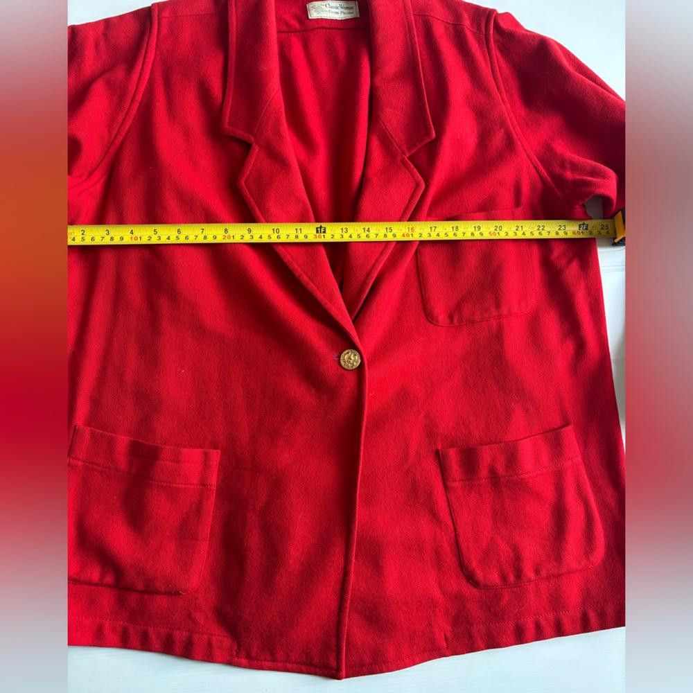 Evan Picone Vintage Wool Evan Picone Red Blazer Jacket Size XL / US 12-14 / IT 48-50 - 5 Thumbnail