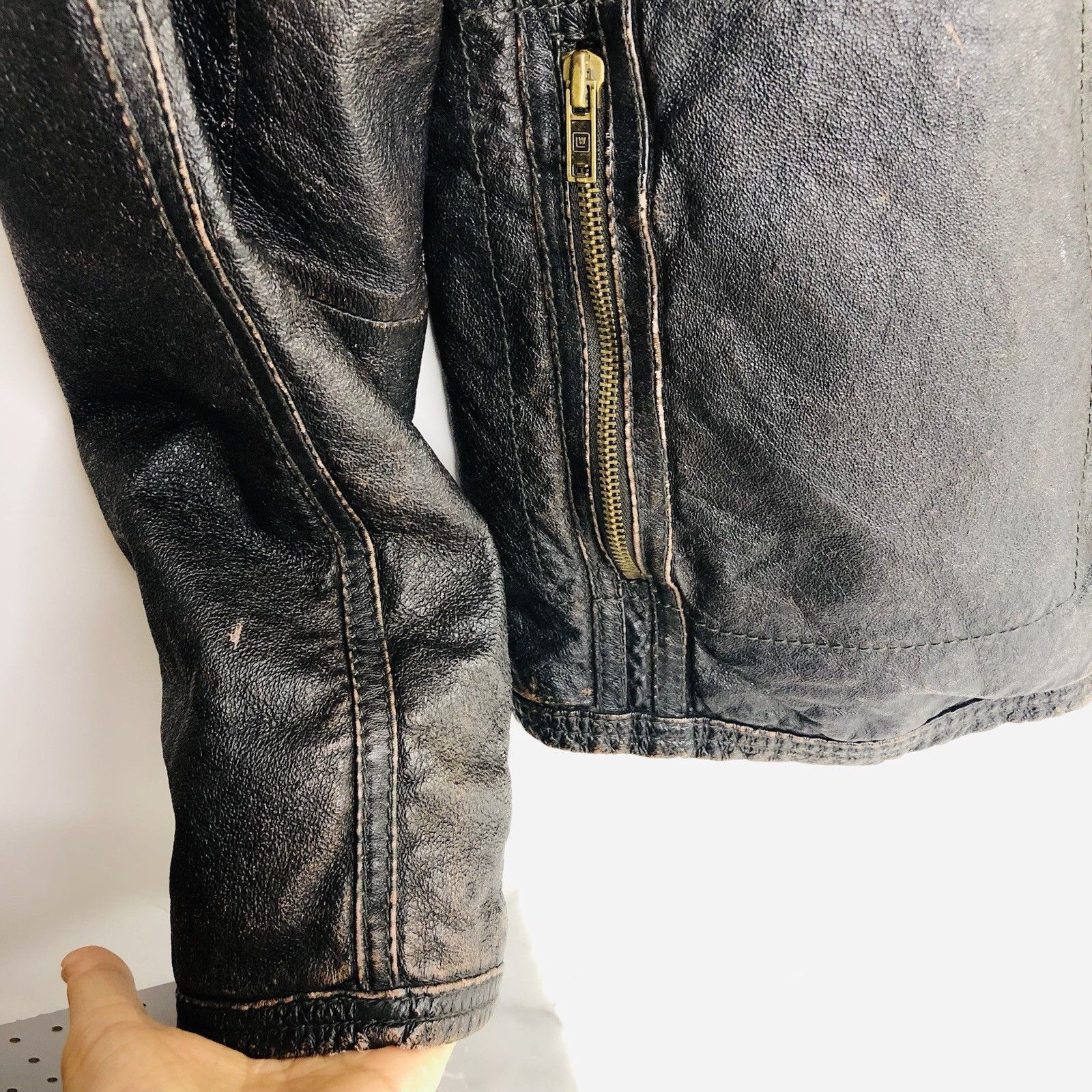 Wilsons Leather Wilson's Leather Brown Bomber Jacket Distressed Men Sz L Size US L / EU 52-54 / 3 - 3 Thumbnail