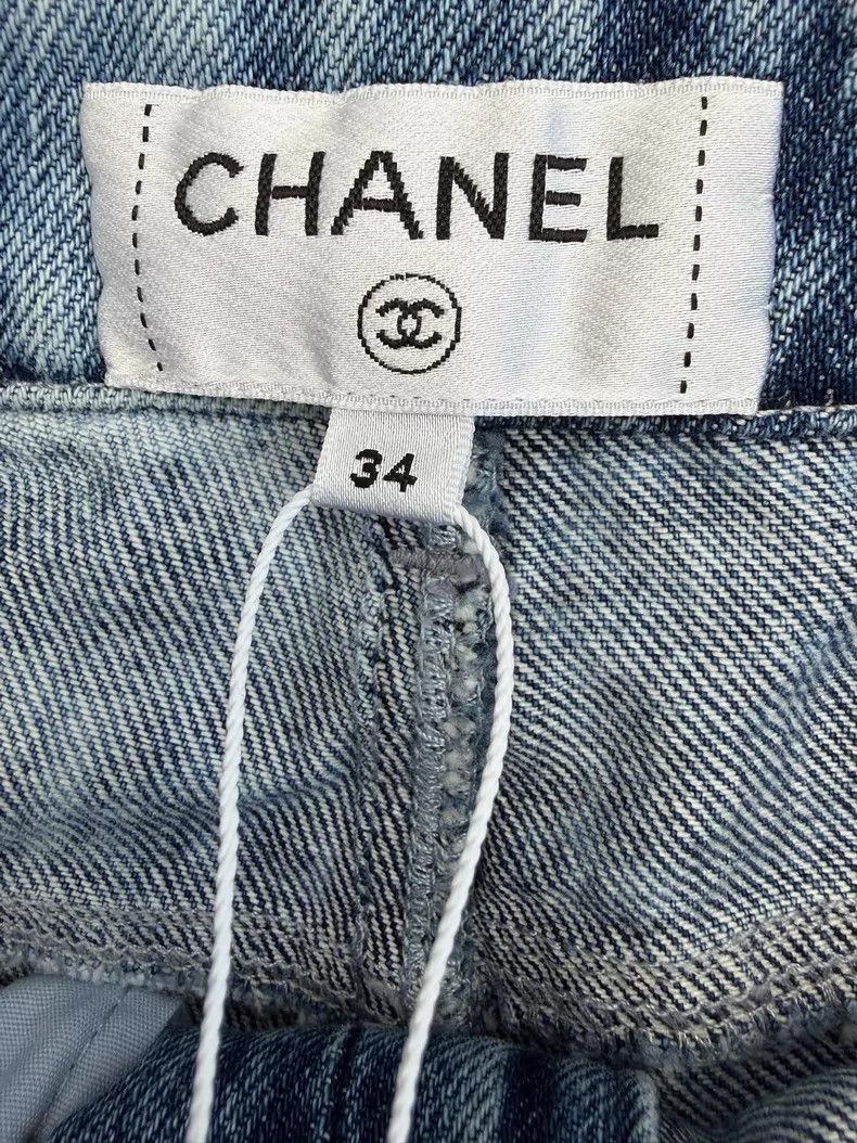 Chanel Chanel Blue rolled-edged wide-leg jeans Size 42" / US 20 - 4 Thumbnail