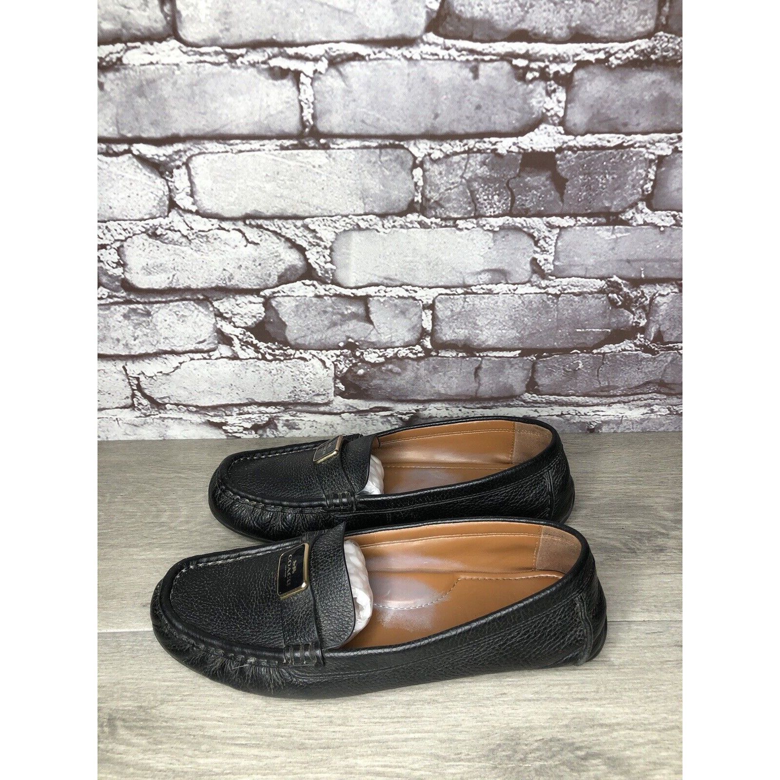 Coach Coach Black Pebbled Leather Badge Moccasin Loafers Shoes Wom Size US 8.5 / IT 38.5 - 17 Thumbnail