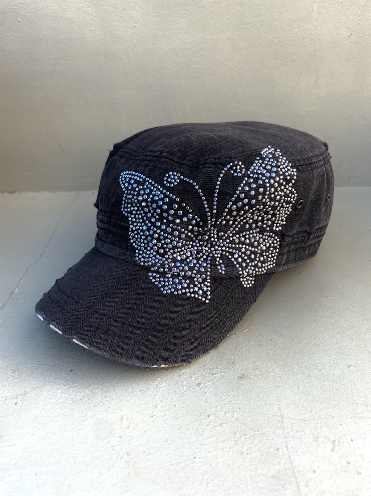 If Six Was Nine 2000s cap & tomato butterfly studded button patrol hat Size ONE SIZE - 1 Thumbnail