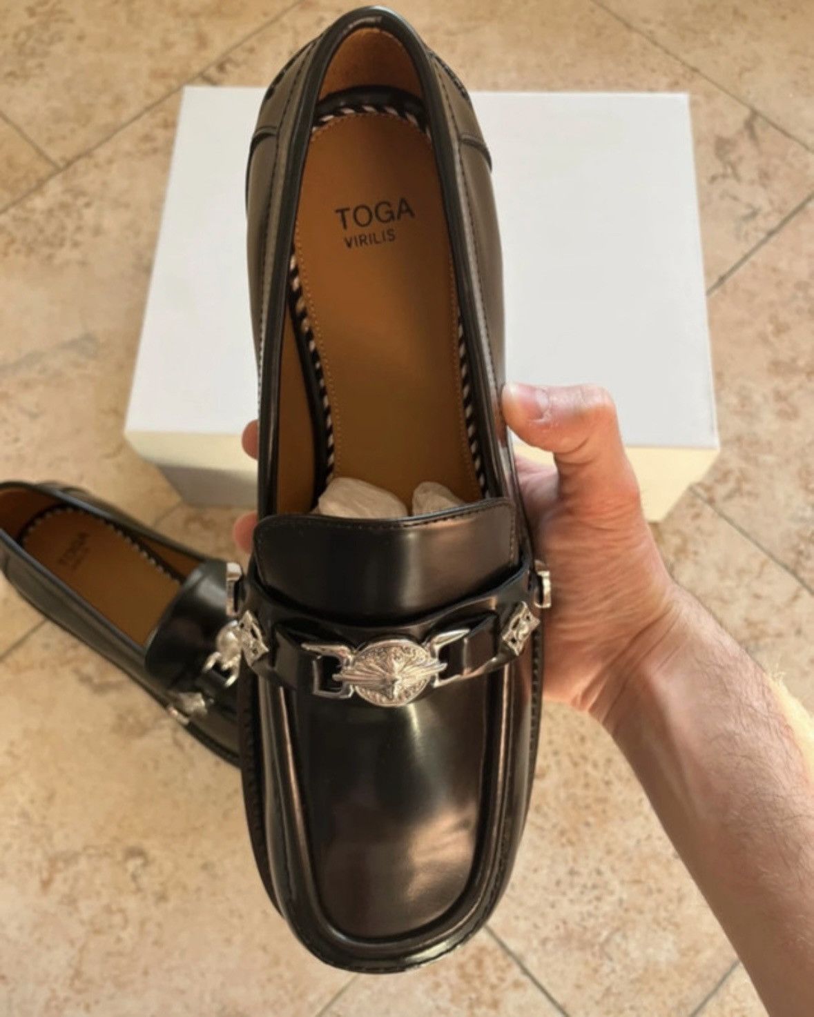 TOGA VIRILIS Toga Virilis Polished Black Loafers Size US 12 / EU 45 - 8 Thumbnail