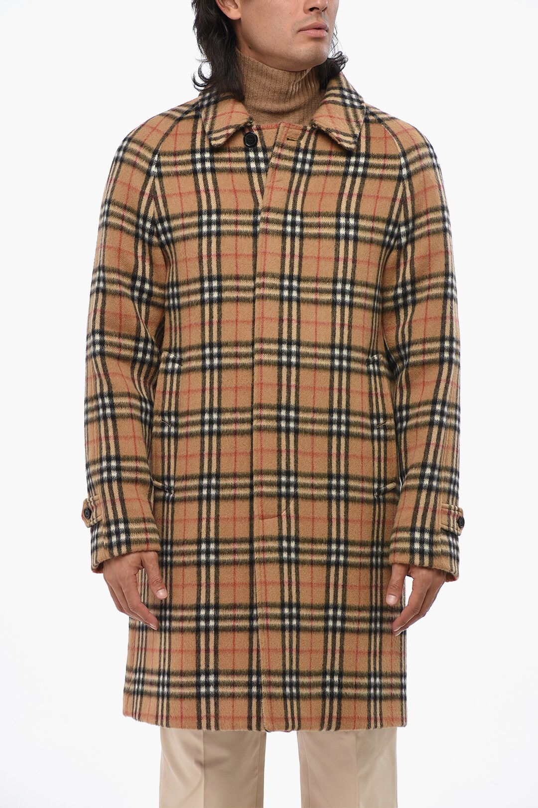 Burberry og1mm1125 Checked Wool Blend Coat in Multicolor Size US M / EU 48-50 / 2 - 1 Thumbnail