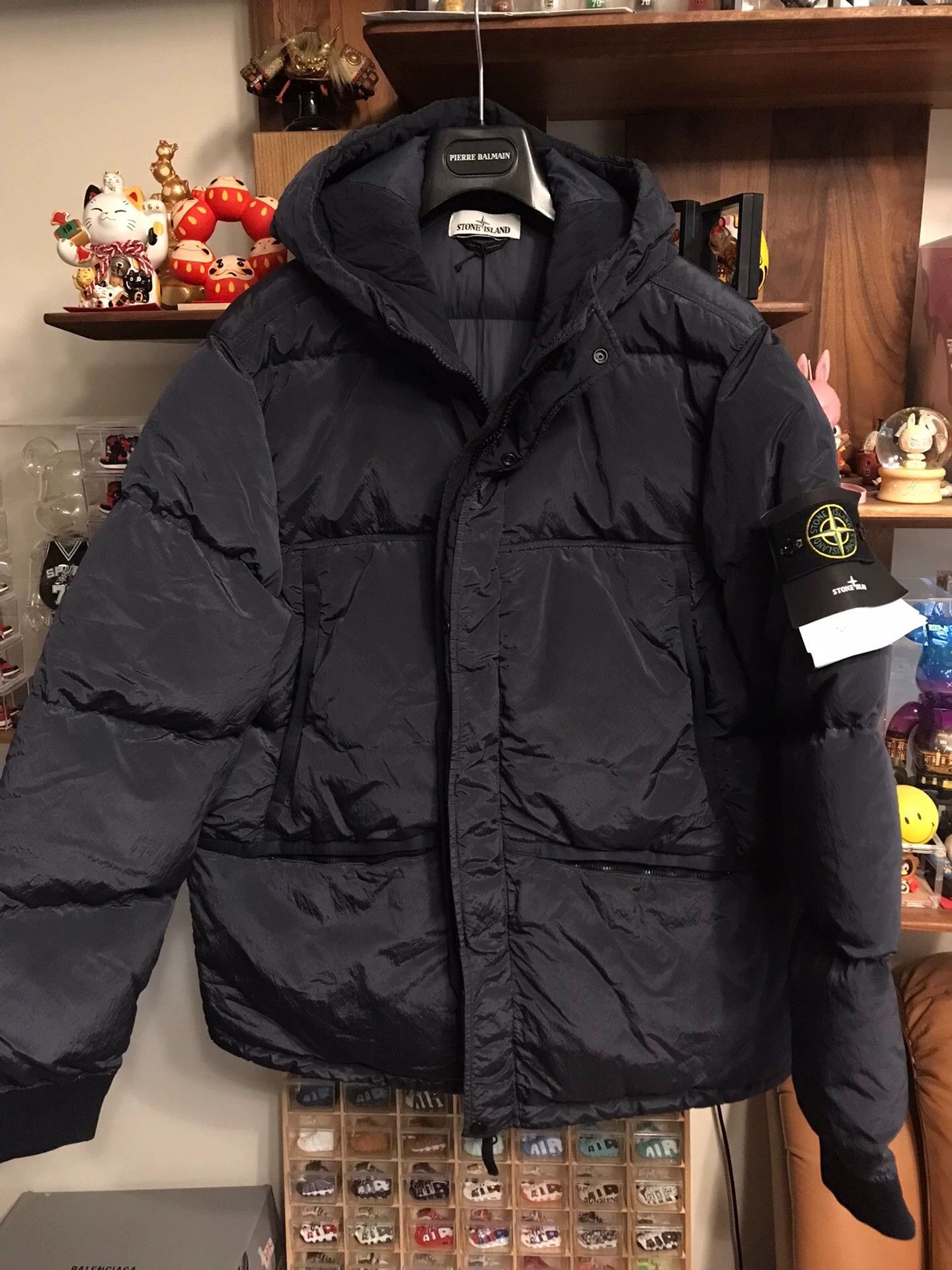 Stone Island Stone Island XXL Navy Metal Nylon Hooded Down Jacket Size US XXL / EU 58 / 5 - 1 Thumbnail