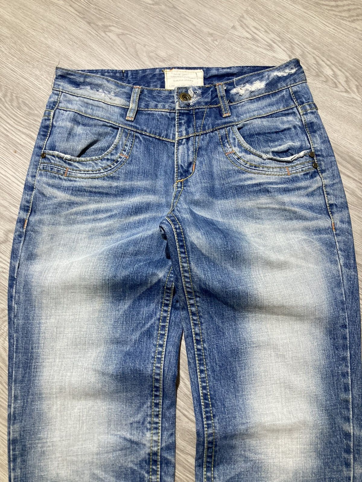 If Six Was Nine 2000s Lolita Y2k Studded Faded 3/4 Jeans Pants Lgb Punk Size US 32 / EU 48 - 12 Thumbnail