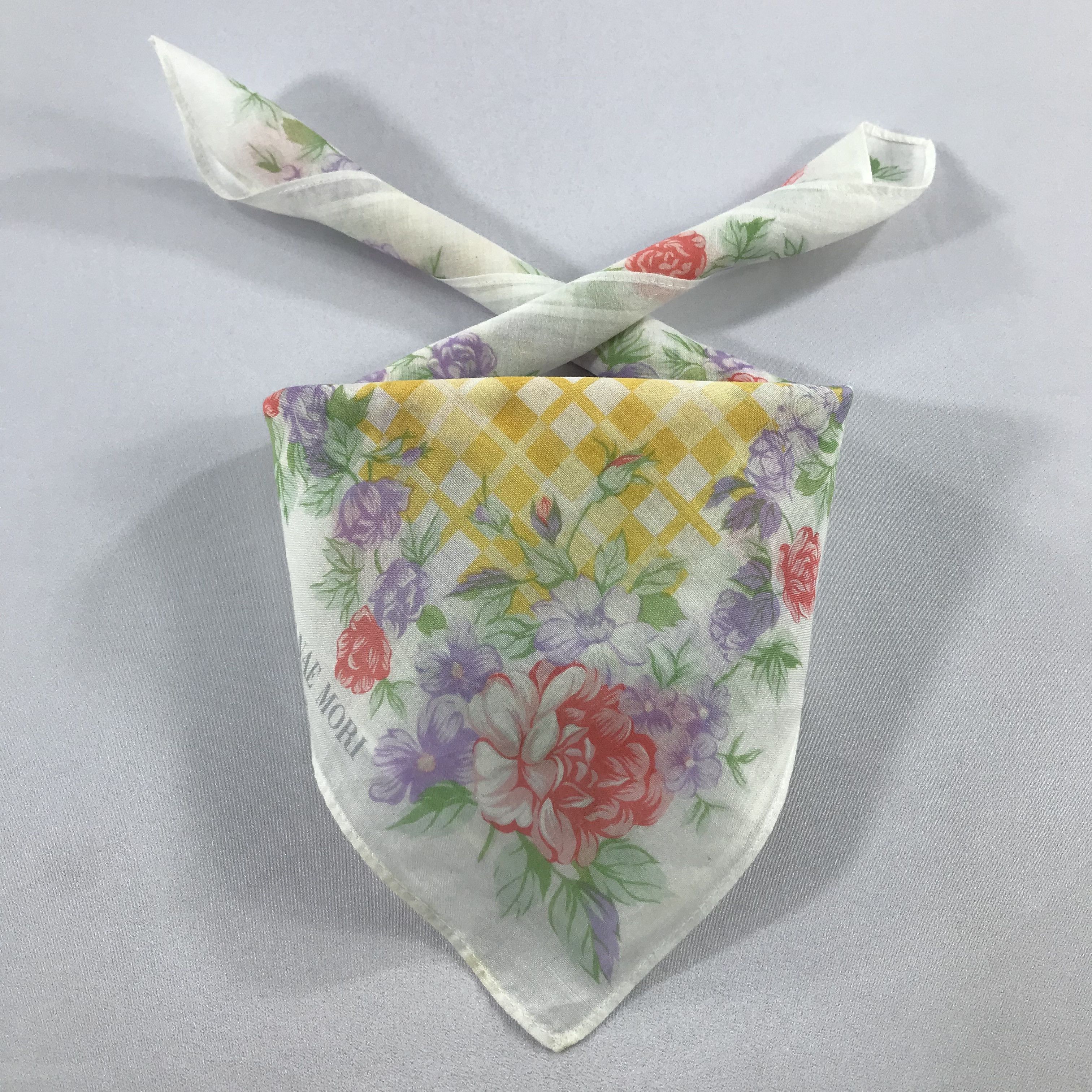 Hanae Mori × Vintage Hanae Mori Bandana / Handkerchief / Neckerchief -S2485 Size ONE SIZE - 4 Thumbnail