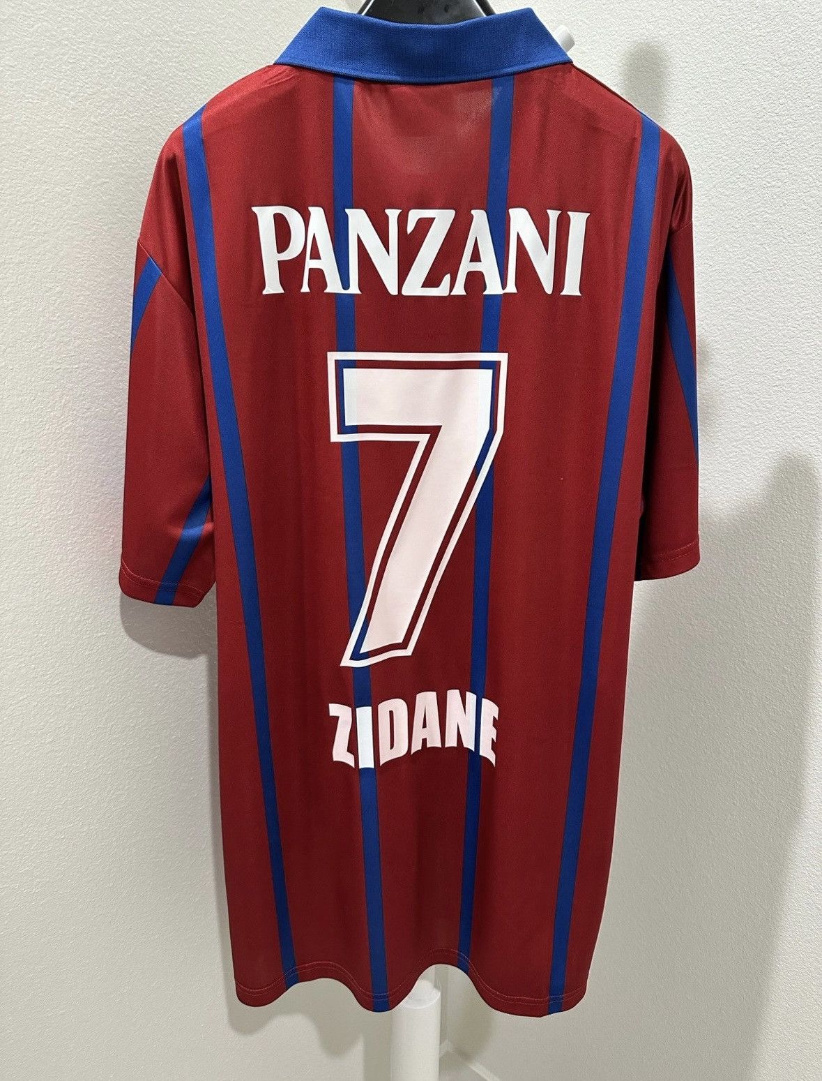 image of Asics x Soccer Jersey 1995 Zinedine Zidane Retro Bordeaux Soccer Jersey in Red, Men's (Size 2XL)