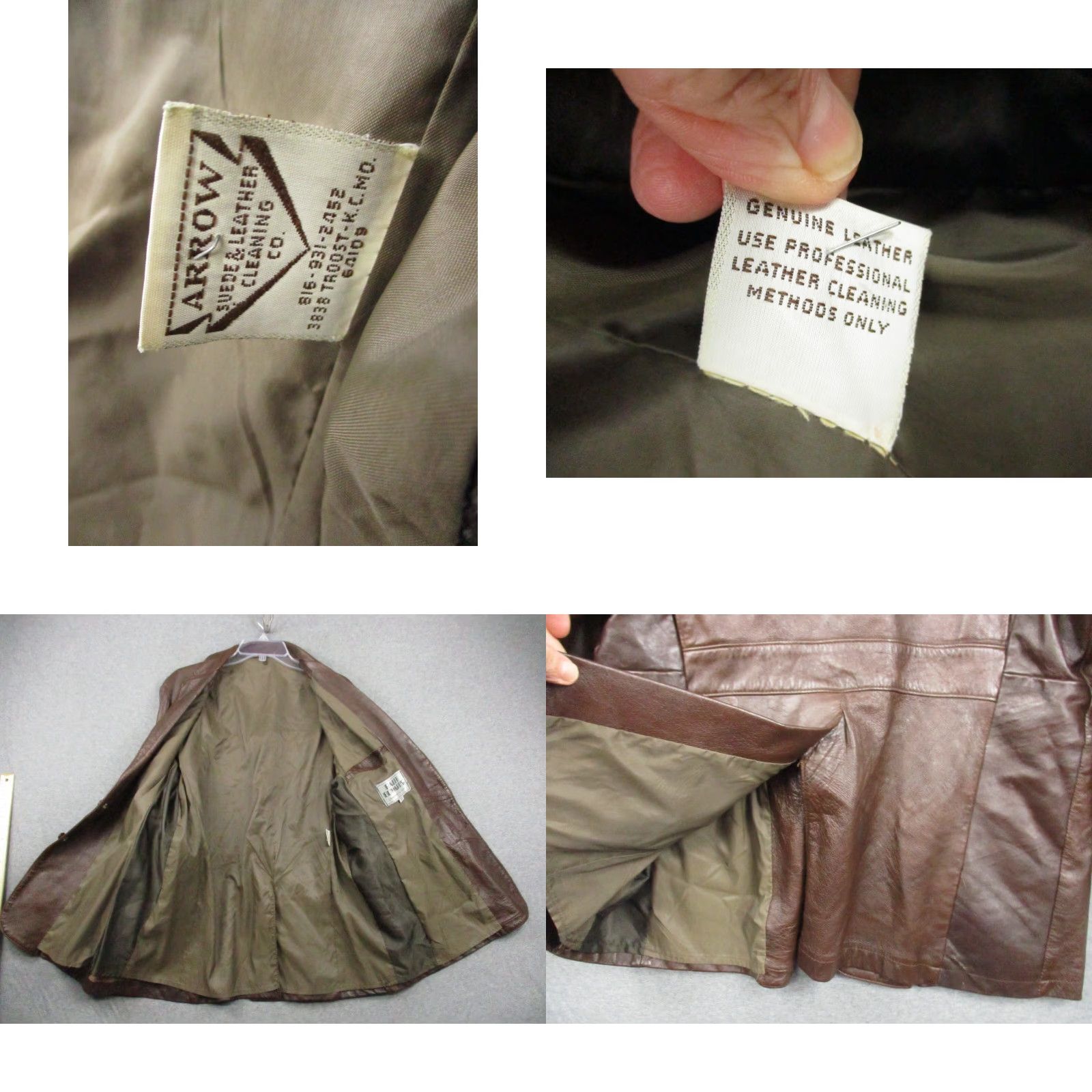 Vintage VINTAGE Ralph Edwards Leather Jacket Brown Men's 38R Made in USA Leather Jacket Casual USA Military Trench Coat Full Zip 38R Mens Brown Size US XXS / EU 40 - 8 Thumbnail