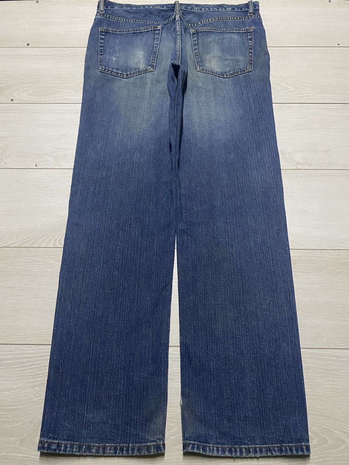 Other Vintage Japanese Brand Top Valu Blue Wash Distressed Jeans Size US 36 / EU 52 - 2 Thumbnail