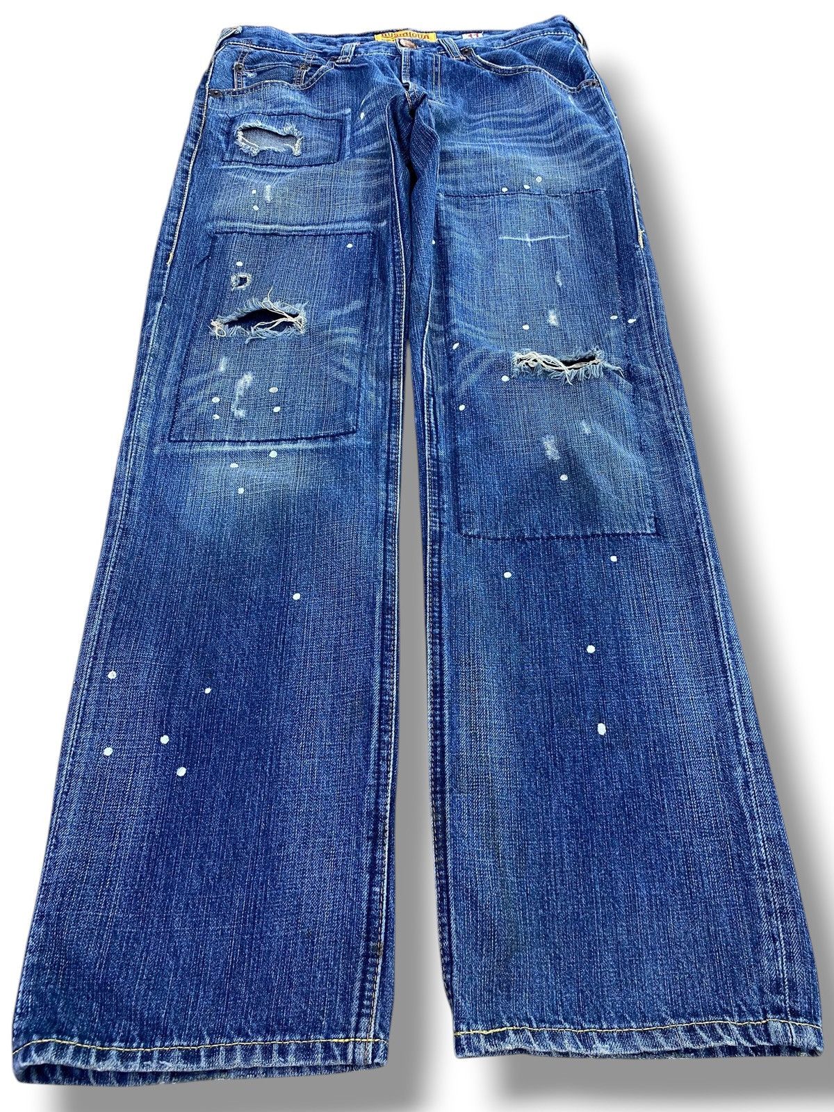 Japanese Brand Japanese Brand Distressed Paint Splanter Jeans Size US 33 - 1 Thumbnail