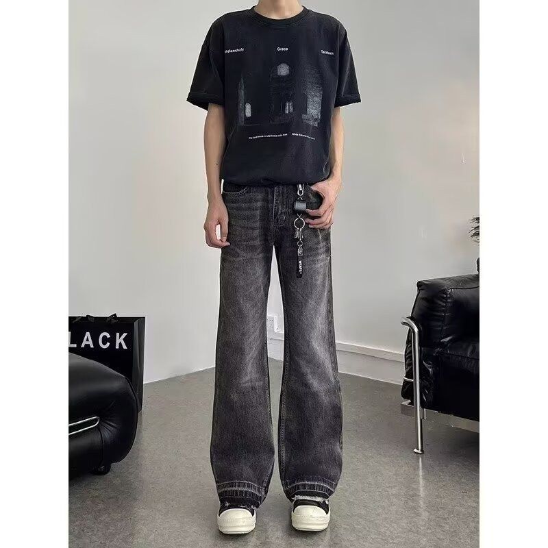 Japanese Brand Retro loose washed micro flared jeans Size US 32 / EU 48 - 2 Thumbnail