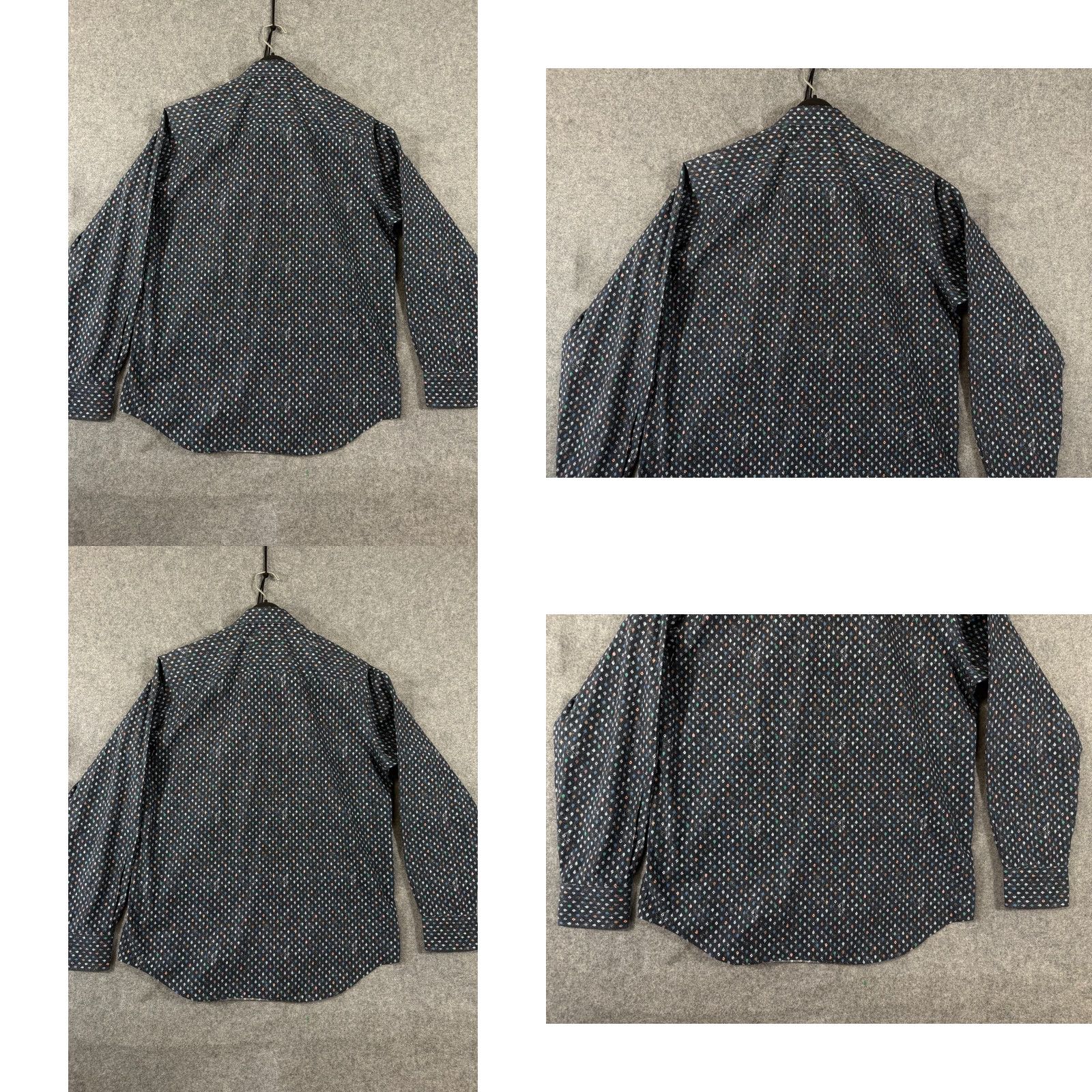 BUGATCHI Bugatchi Shirt Mens M Black All-Over Print Classic Fit Long Sleeve Button-Up Size US M / EU 48-50 / 2 - 8 Thumbnail