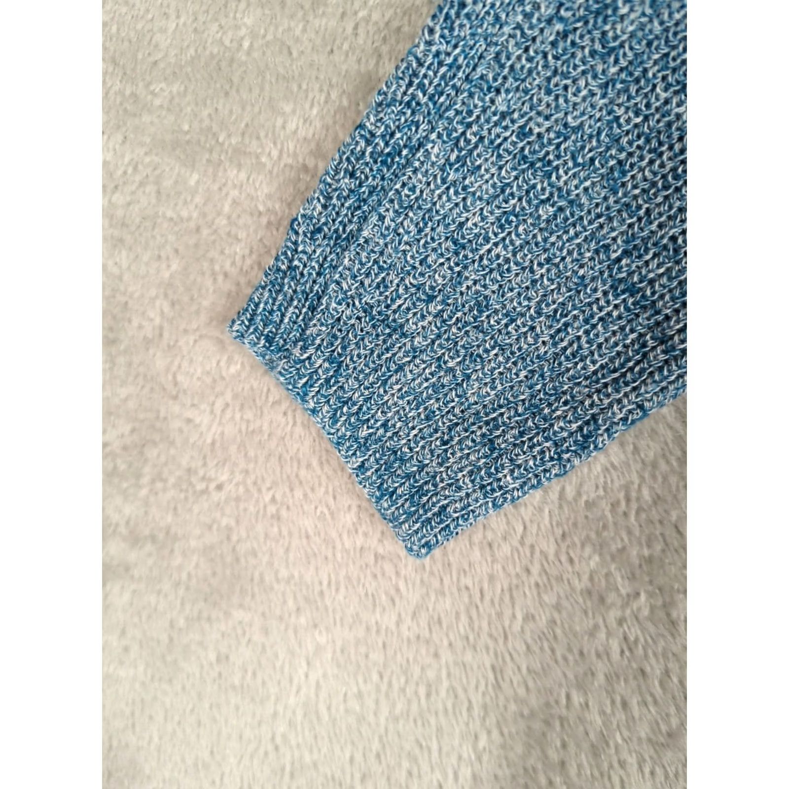 Lands' End Lands' End Sweater Teal Blue Women Size L Dolman Sleeve Knit Pullover Linen Blend Roll Neck Casual Beachy Summer Size L / US 10 / IT 46 - 4 Thumbnail