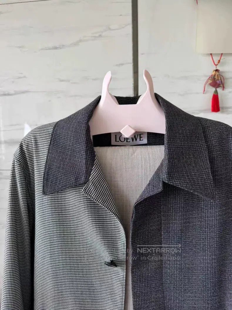 Loewe Loewe Houndstooth Asymmetrical Color Block Windbreaker Hoo Size US M / EU 48-50 / 2 - 6 Thumbnail