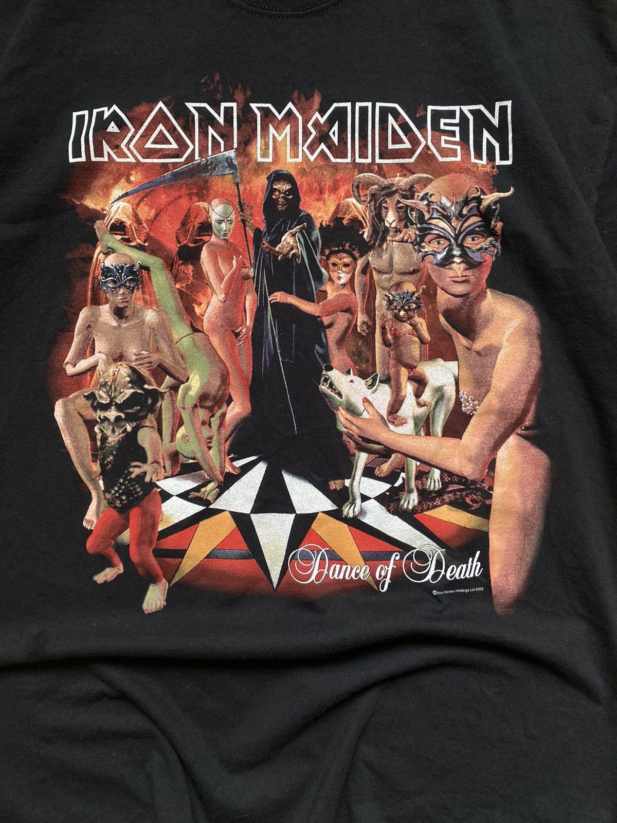 Band Tees × Vintage Vintage 2003 Iron Maiden Dance of Death Black Rock T-shirt Size US XL / EU 56 / 4 - 7 Thumbnail
