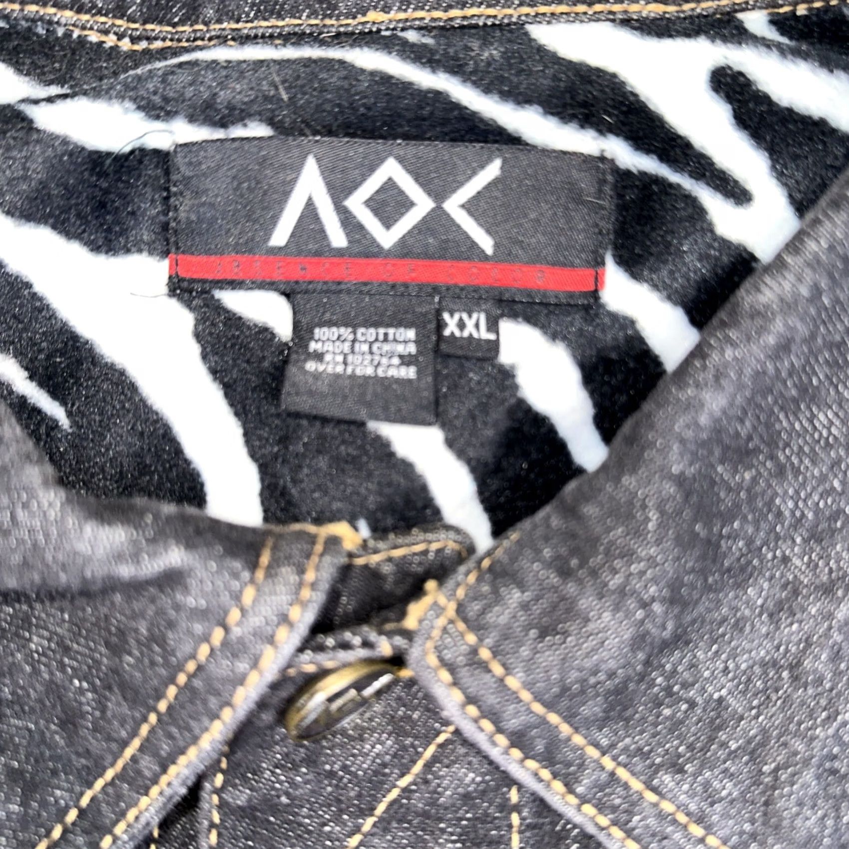 Vintage VINTAGE Men’s Jacket Jean 2XL Black 90s Y2K Mens Size US 39 - 2 Thumbnail