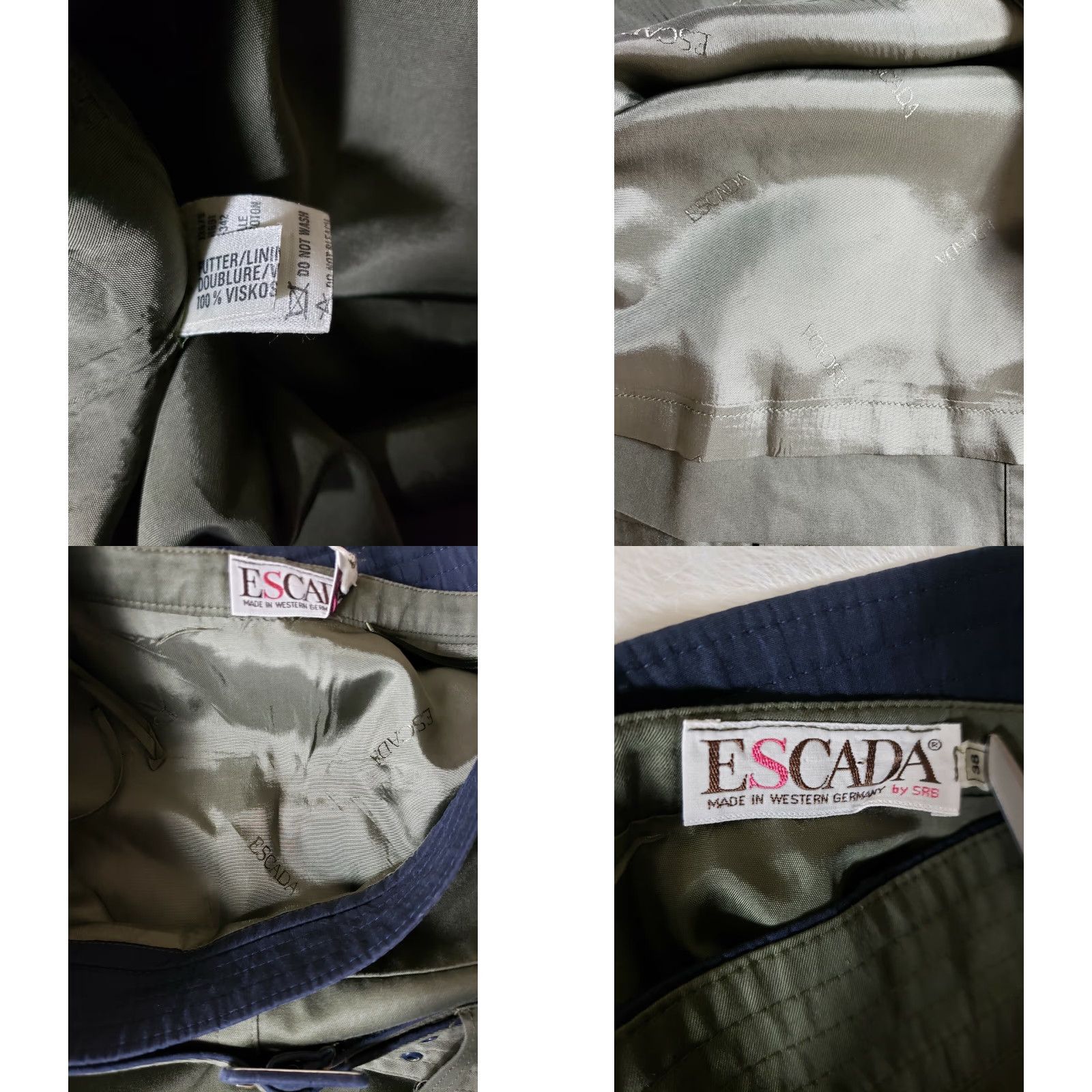 Escada VINTAGE ESCADA Wrap A Round Belt Pencil Skirt-Size 10/38 Women Knee Length Green Zip Buckle 100% Cotton Regular Women's Size ONE SIZE - 8 Thumbnail