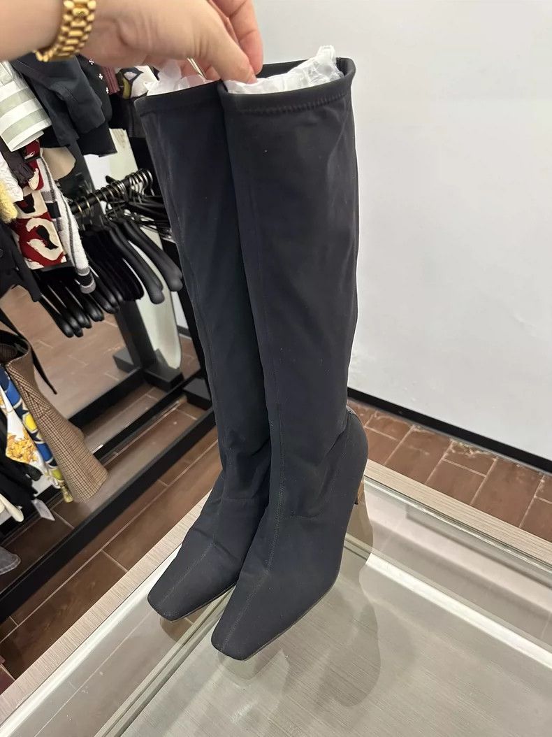 Gucci black gucci knee-high heeled boots-dmc Size US 7.5 / EU 40-41 - 1 Thumbnail