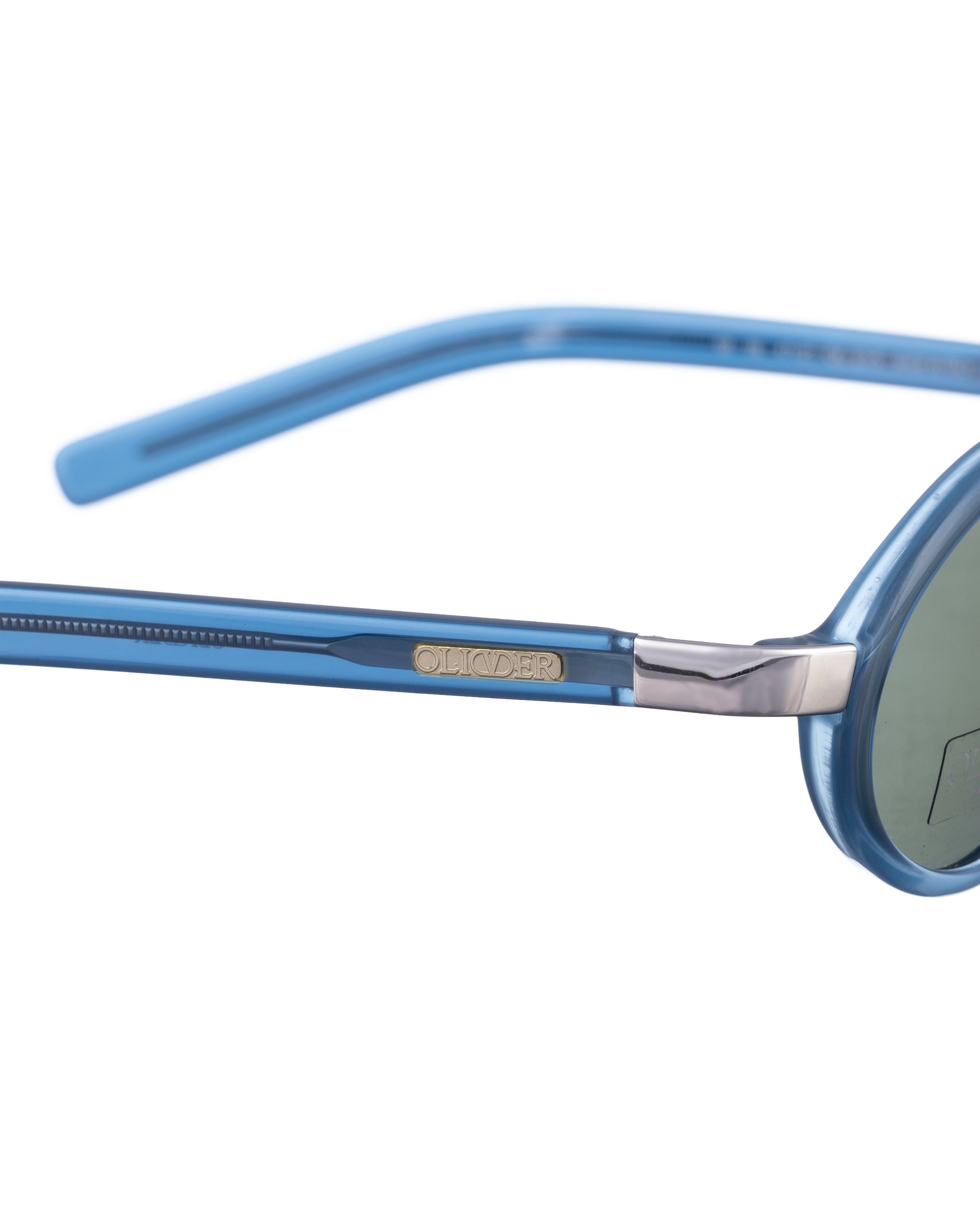 Valentino Oliver by Valentino '90s Blue Thick Oval Sunglasses Size ONE SIZE - 3 Thumbnail