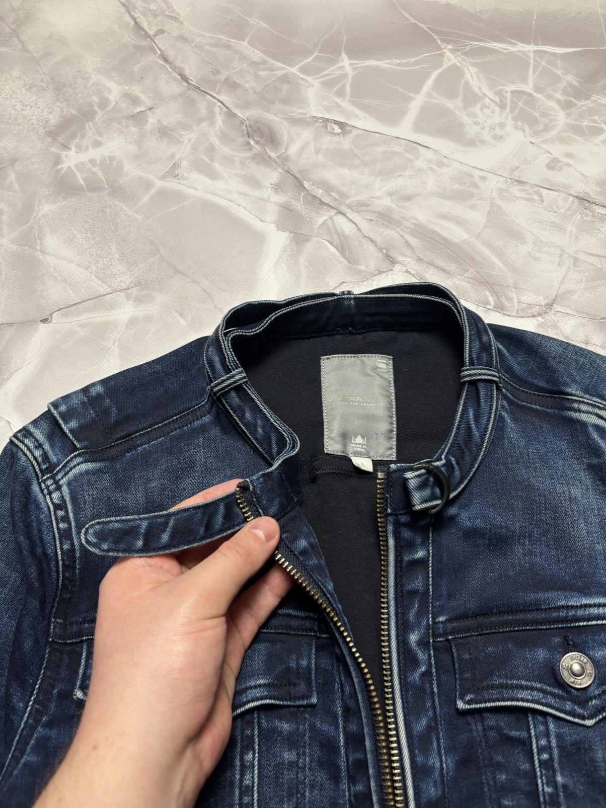 G-Star G-Star RAW Tailor Chopper Denim Jacket Biker Faded Womens L Size L / US 10 / IT 46 - 12 Thumbnail
