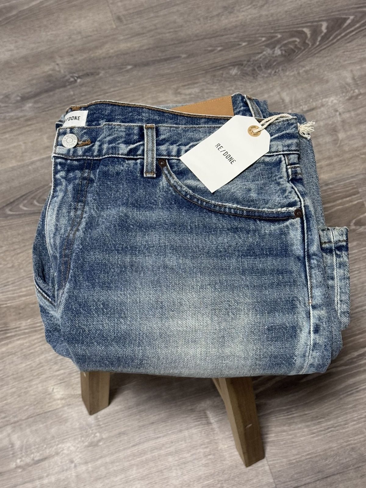 RE/DONE RE/DONE Men’s 90s Slim Fit Jeans Mid Worn Light Blue Denim Size US 36 / EU 52 - 10 Thumbnail