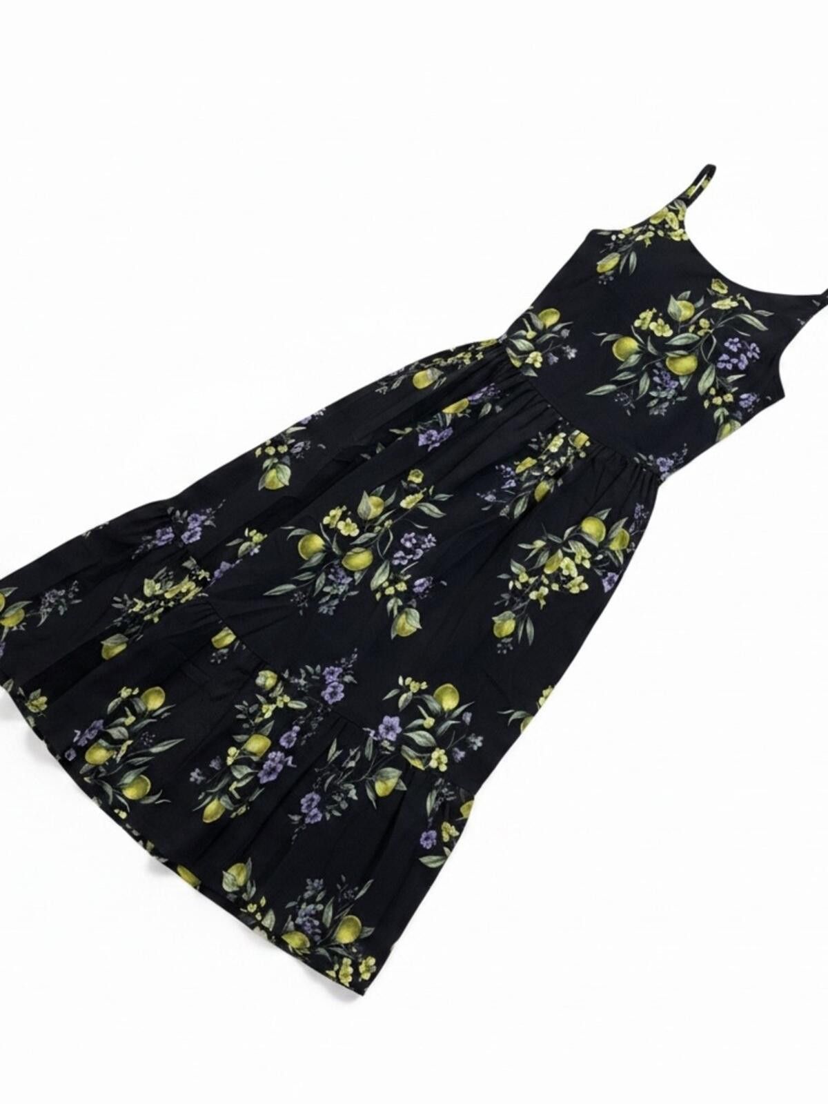 Other NWT Time and Tru Navy Maxi Dress with Lemon & Floral Print Size L / US 10 / IT 46 - 10 Thumbnail