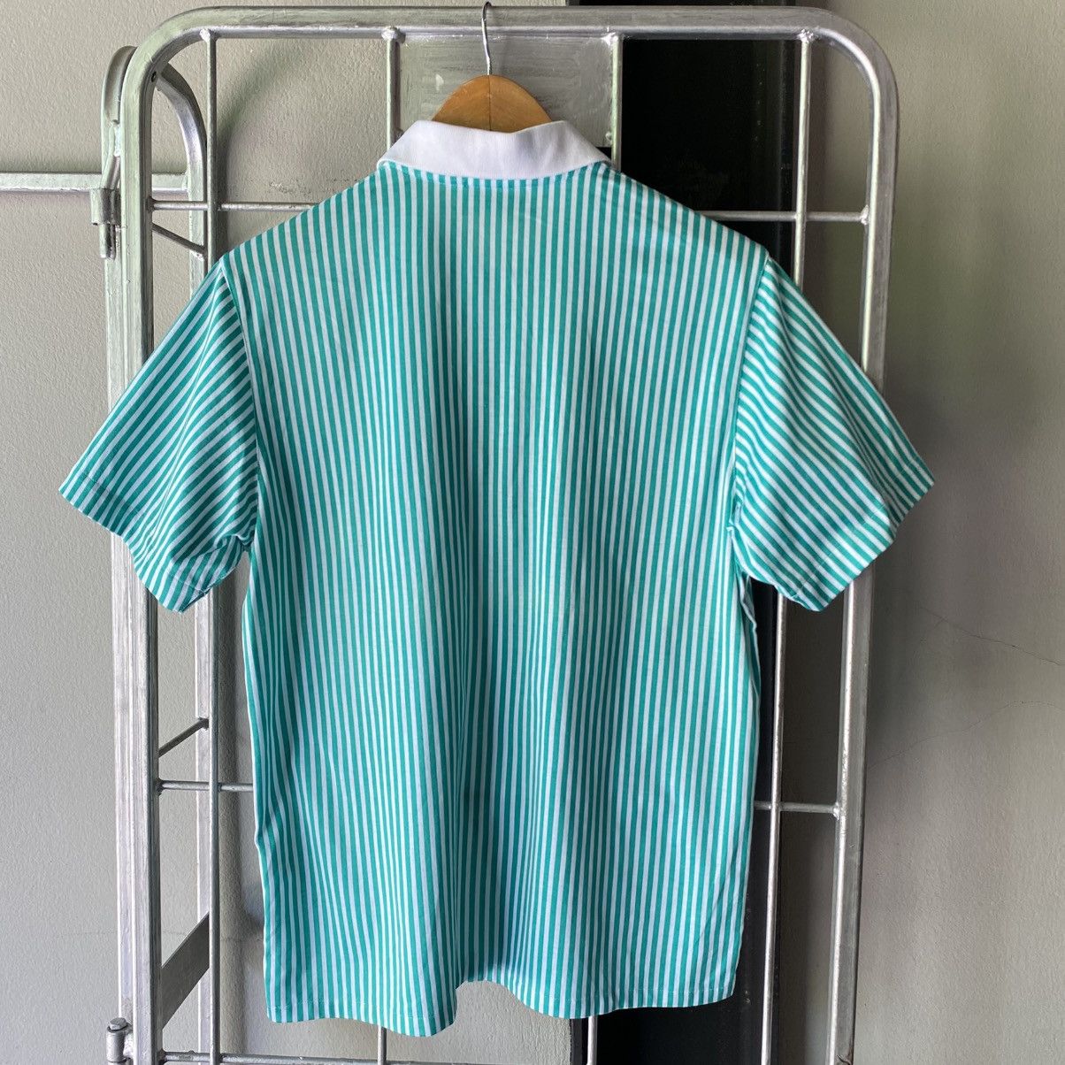 Dior Christian Dior Green & White Striped Polo Shirt Size M / US 6-8 / IT 42-44 - 18 Thumbnail