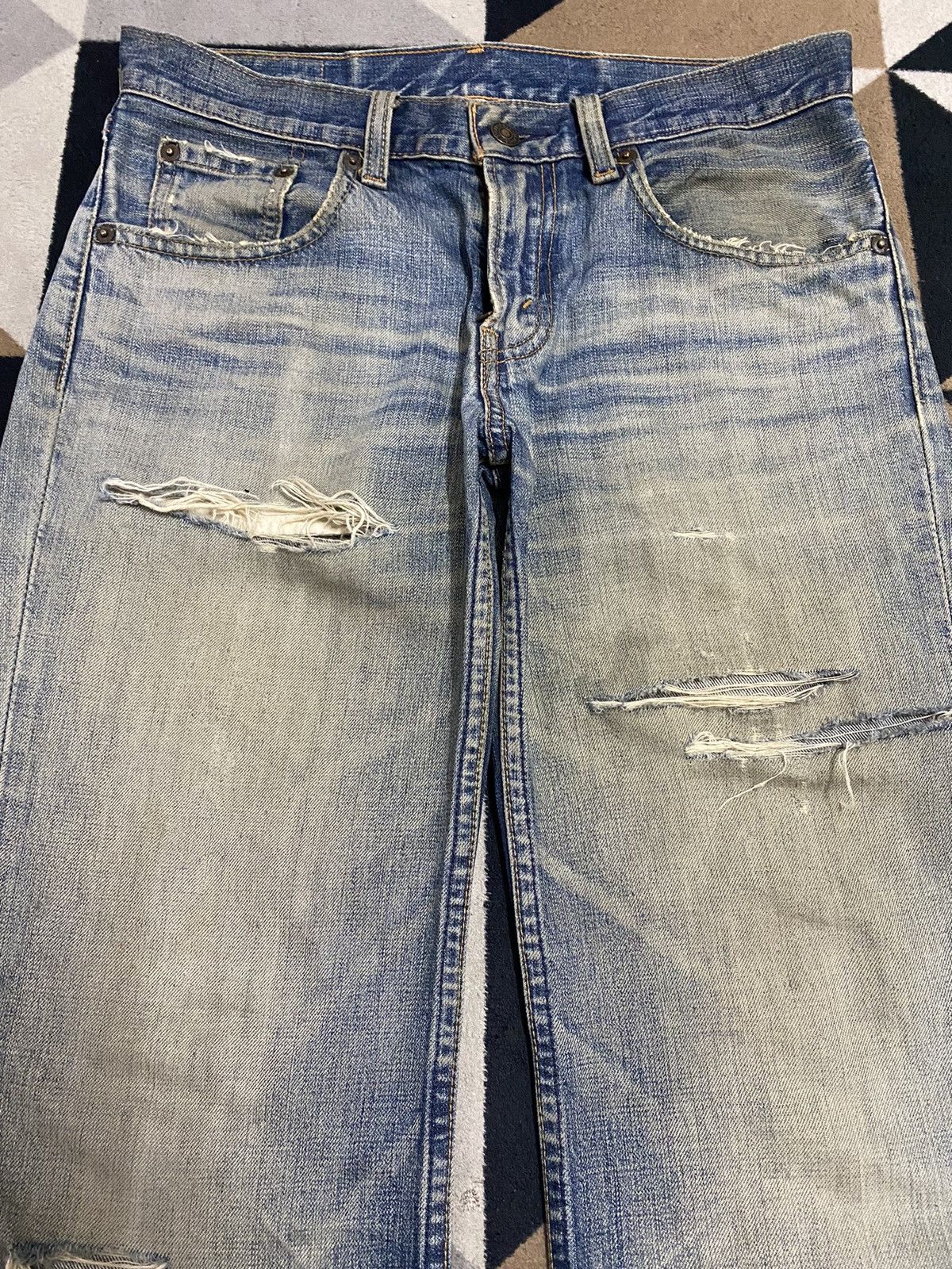Levi's Vintage Levis 502 Mud Wash Distressed Loose Jeans Size US 31 - 3 Thumbnail