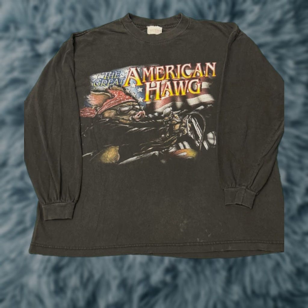 Greats VINTAGE Great American Hog Biker USA Thunder VTG Longsleeve Shirt Mens Small Size US S / EU 44-46 / 1 - 1 Thumbnail