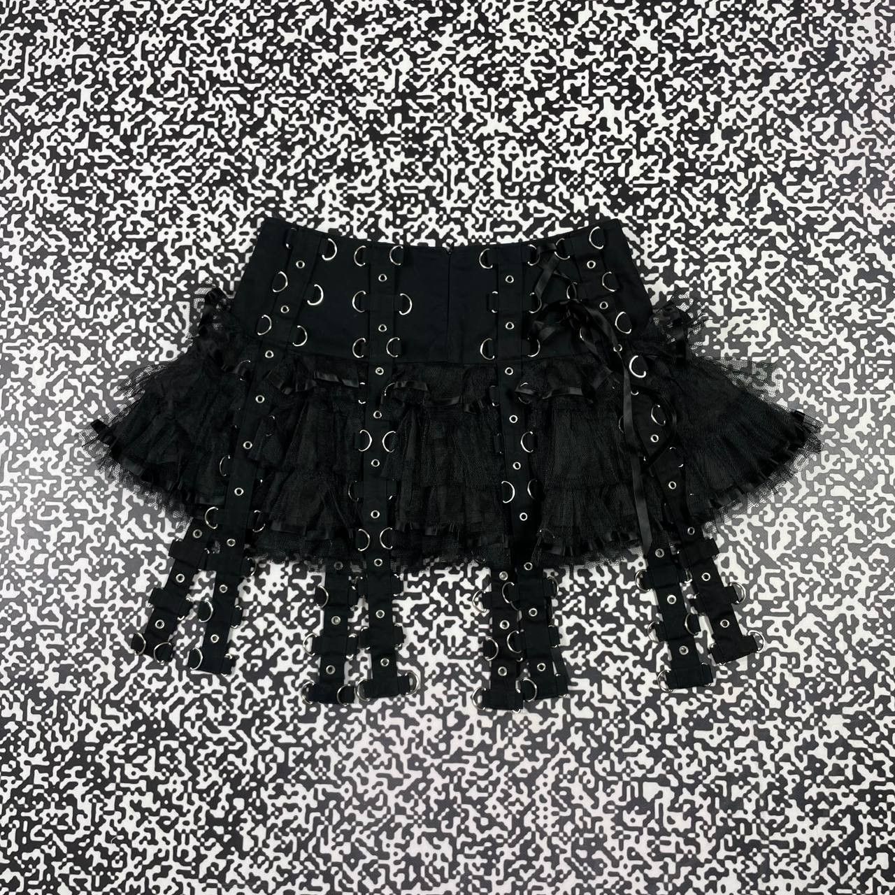 Seditionaries Vintage Y2K Gothic Hell Bunny Bondage Sexy Mini Skirt Tripp Size 27" / US 4 / IT 40 - 11 Thumbnail
