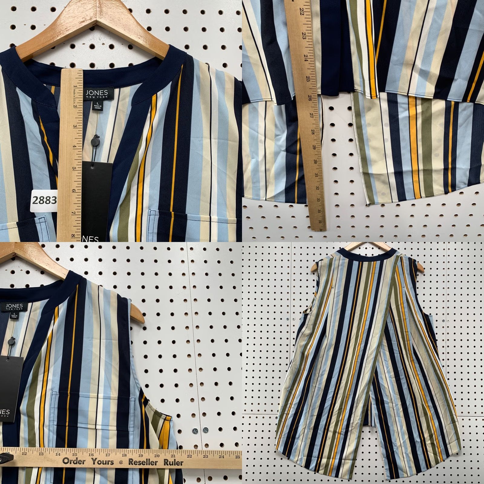 Jones New York Jones New York Sleeveless Blouse Womens Large Striped Open Back NWT 21.5X25 Size L / US 10 / IT 46 - 10 Thumbnail