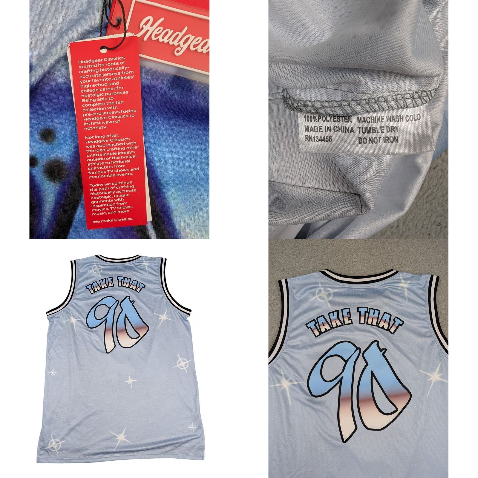 Vintage Headgear Classics Jersey Mens 3XL Blue Tank Bad Boy Records 90s Basketball Throwback Size US XXL / EU 58 / 5 - 8 Thumbnail
