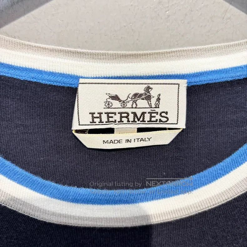 Hermes Hermes Collar Stripe Short Sleeve Knit Sweater Size US XXL / EU 58 / 5 - 3 Thumbnail