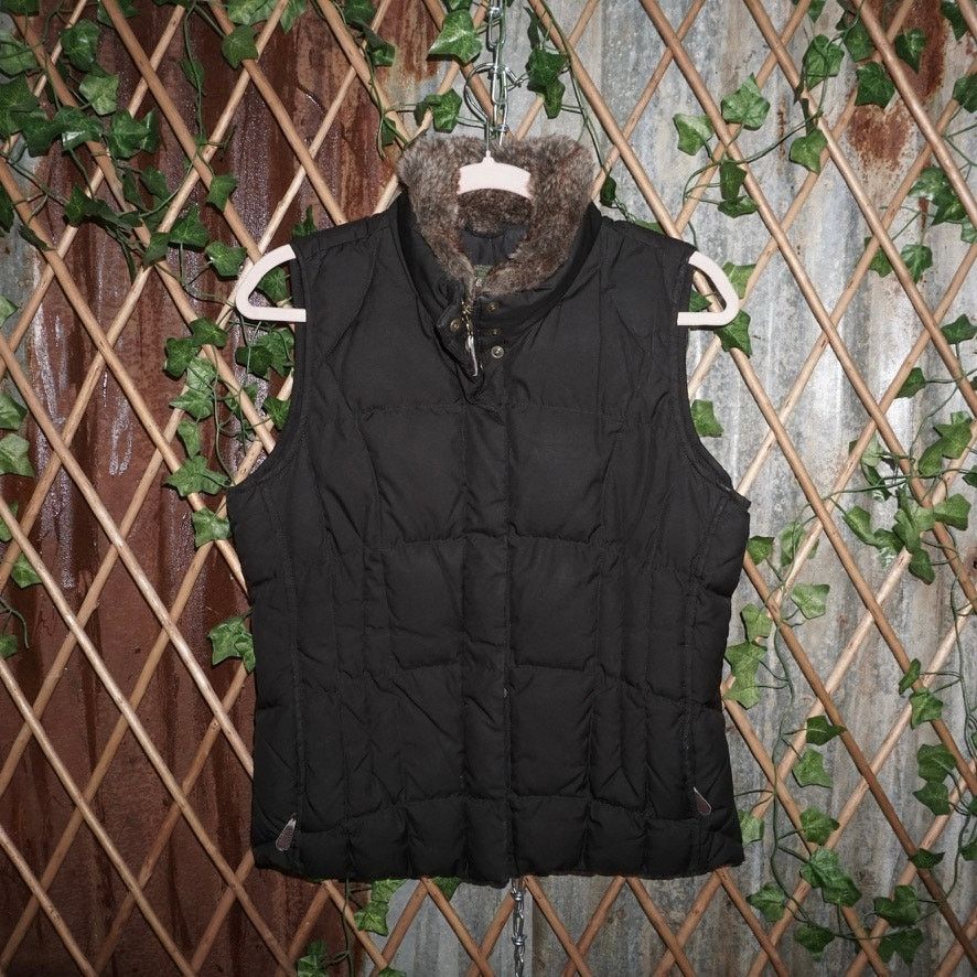 Eddie Bauer Small - Vintage Y2K Eddie Bauer fur collar down puffer vest Size S / US 4 / IT 40 - 1 Thumbnail