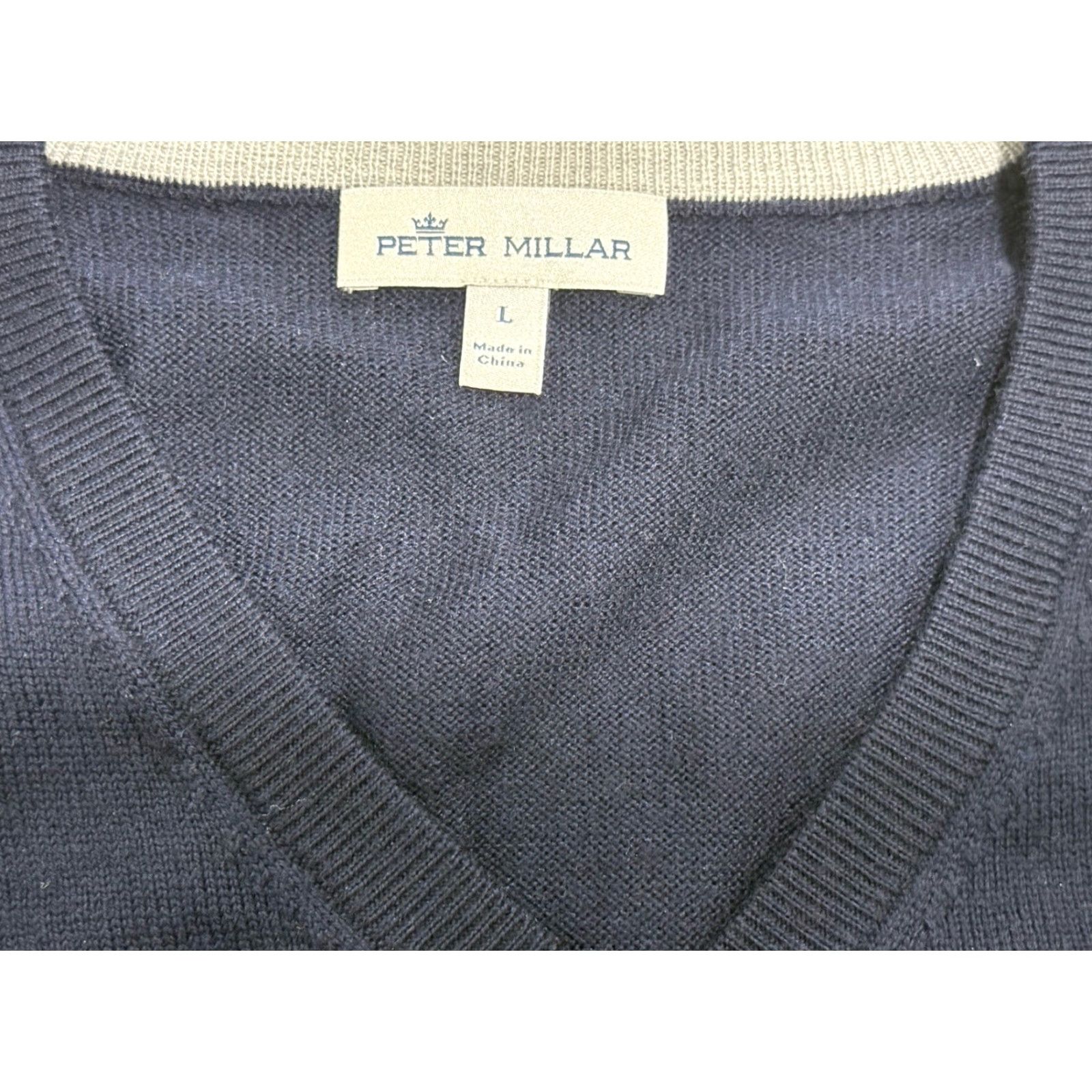 Peter Millar Peter Millar Sweater Mens Large V-Neck Merino Wool Silk Nylon Blend Blue Pullover Preppy Size US L / EU 52-54 / 3 - 2 Thumbnail