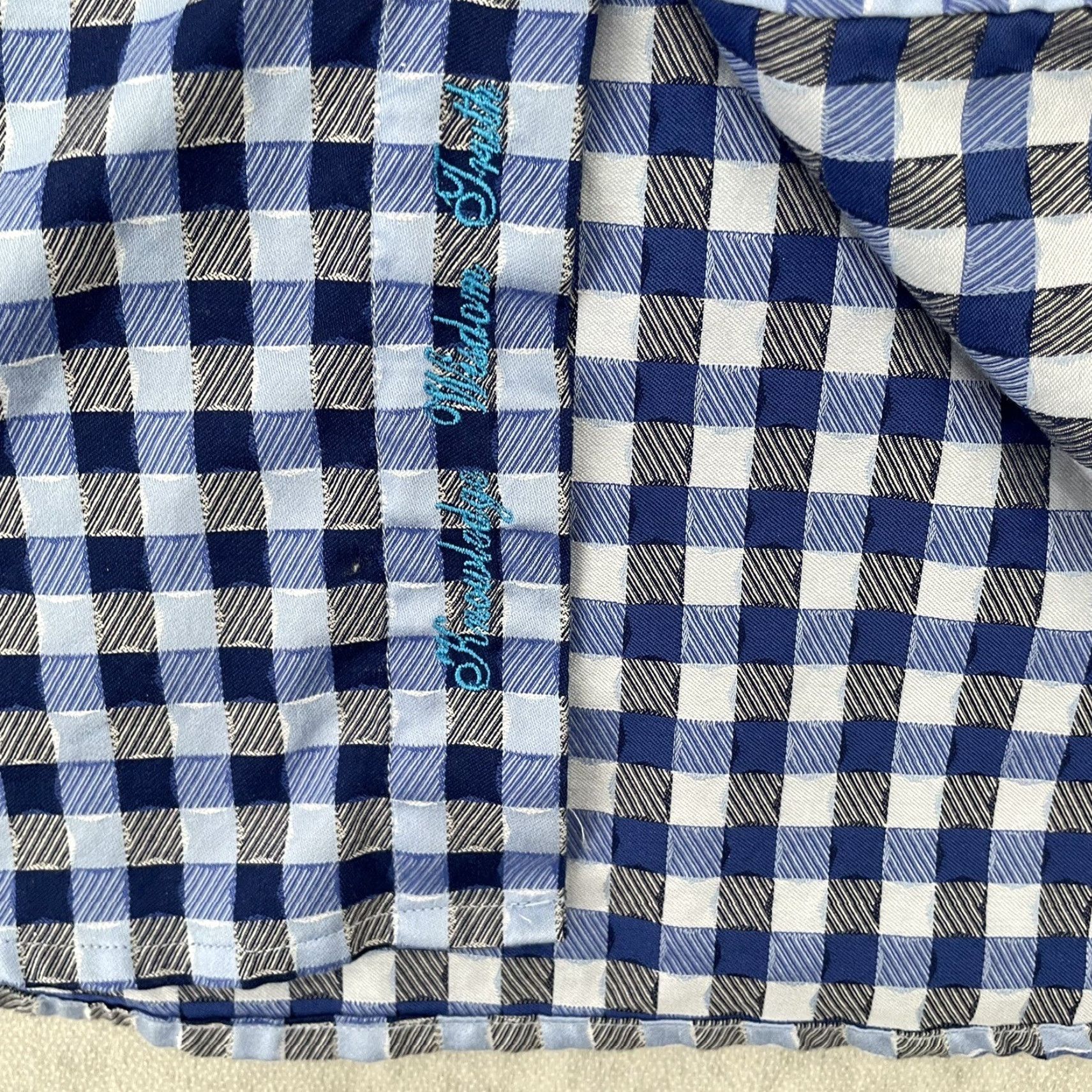 Robert Graham VINTAGE Robert Graham Shirt Men Adult Small Blue Gingham Plaid Long Sleeve Button Up Collared Size US S / EU 44-46 / 1 - 6 Thumbnail