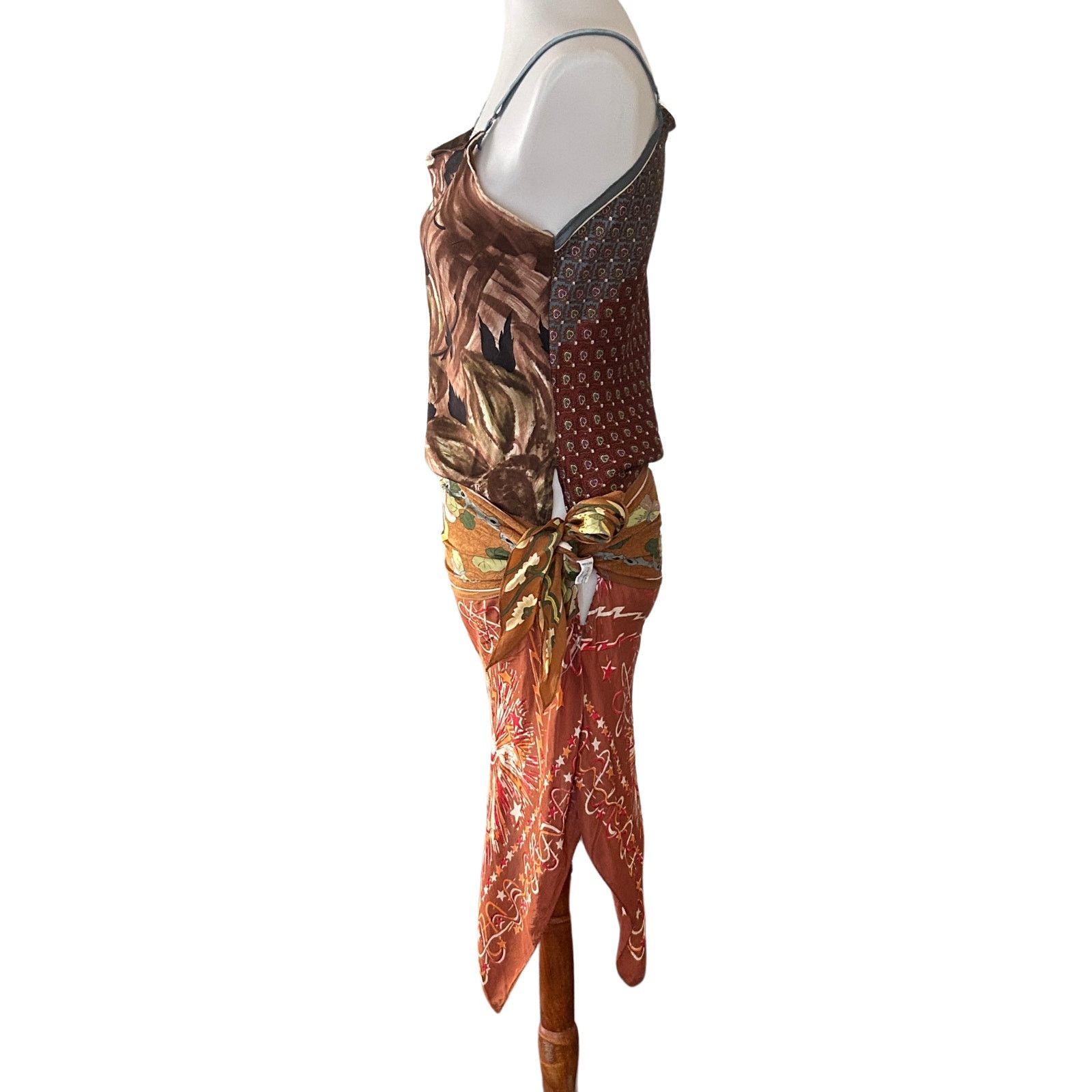 Vintage Y2K Vintage Mixed Scarf Tunic with Met Museum Silk Sash Size S / US 4 / IT 40 - 3 Thumbnail