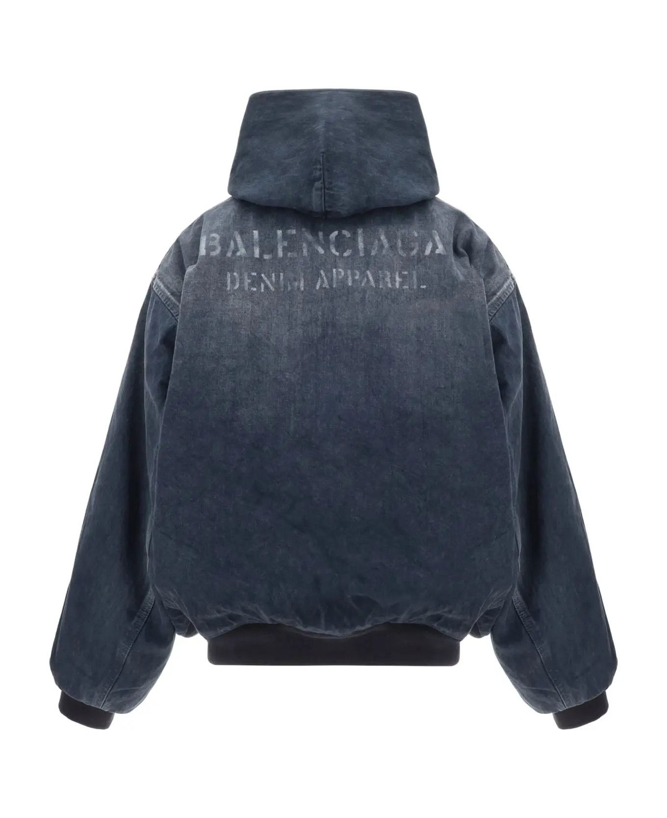 Balenciaga Hooded Denim Bomber XS Size US XS / EU 42 / 0 - 1 Thumbnail