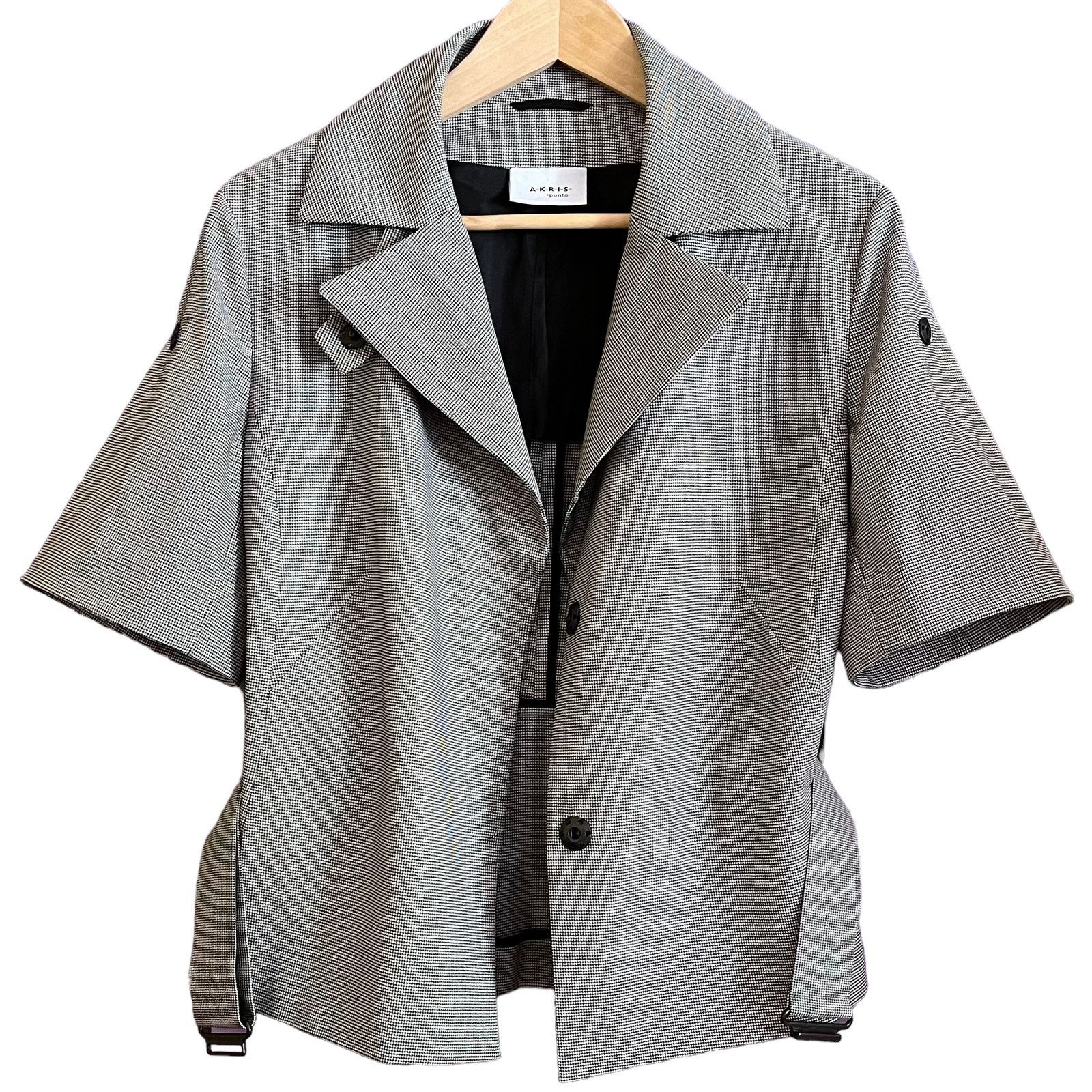 Akris Akris Punto Houndstooth Short-Sleeve Evening Jacket Blazer Size L / US 10 / IT 46 - 9 Thumbnail
