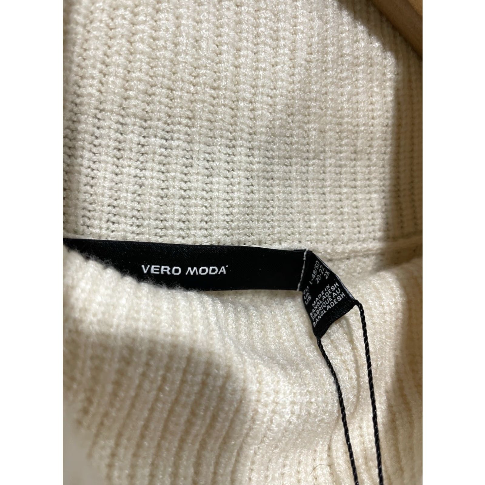 Vintage Vero Moda Knit Sweater Cowl Neck Beige NWT Womens 2X Plus Pullover Knit Long Sleeve | Beige Size XXL / US 16-18 / IT 52-54 - 2 Thumbnail