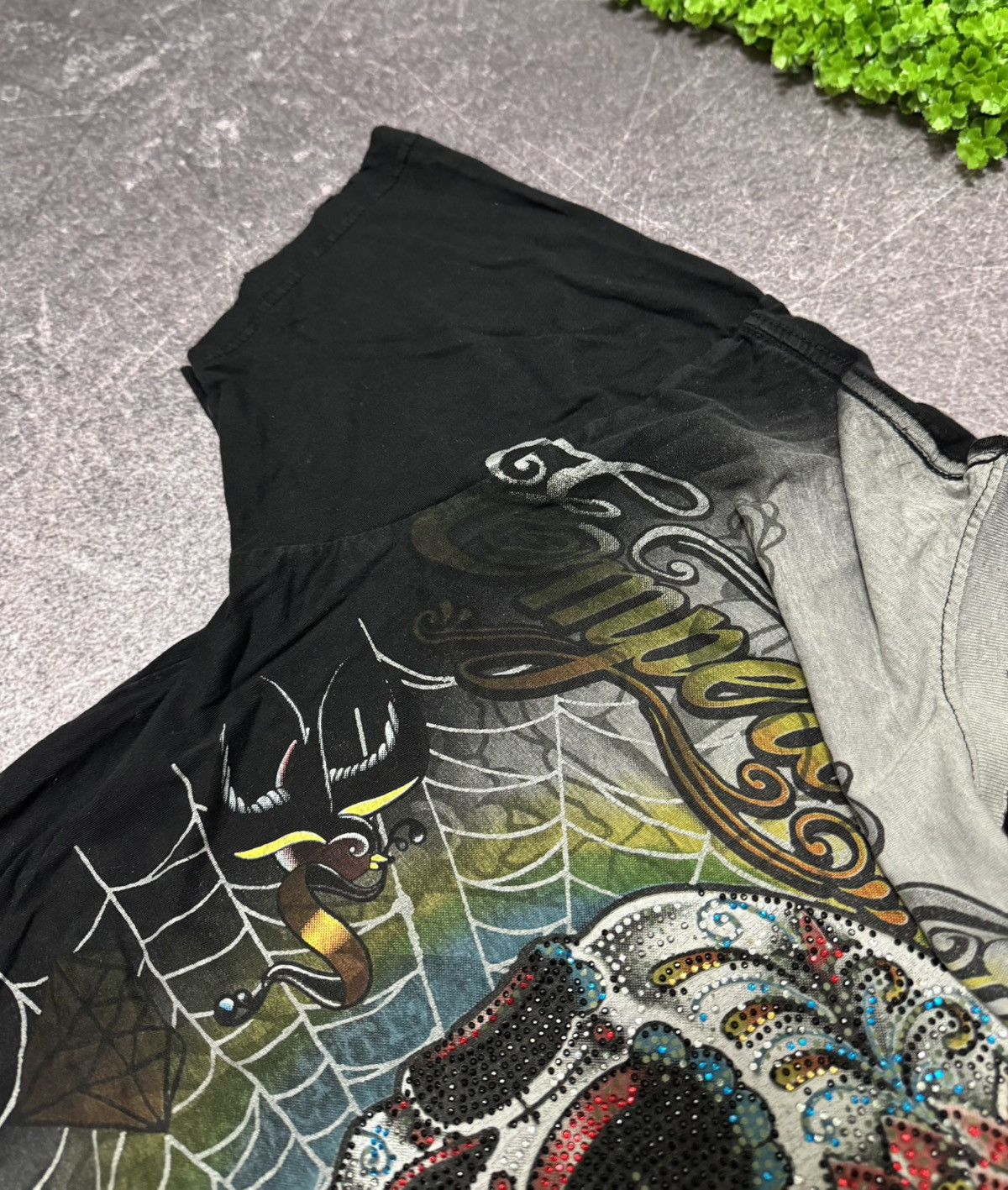 Ed Hardy Vintage Y2K Emperor Elernity Distressed Washed Sull T-Shirt Size US M / EU 48-50 / 2 - 9 Thumbnail