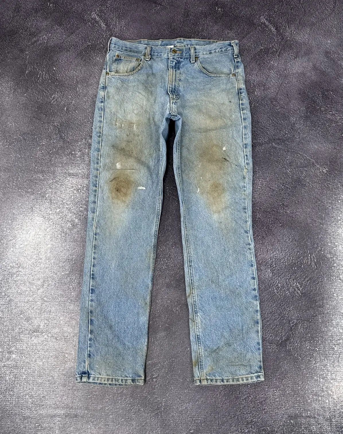 Carhartt × Vintage Vintage Carhartt Traditional Fit Blue Denim Work Hype Jeans Size US 34 / EU 50 - 2 Thumbnail