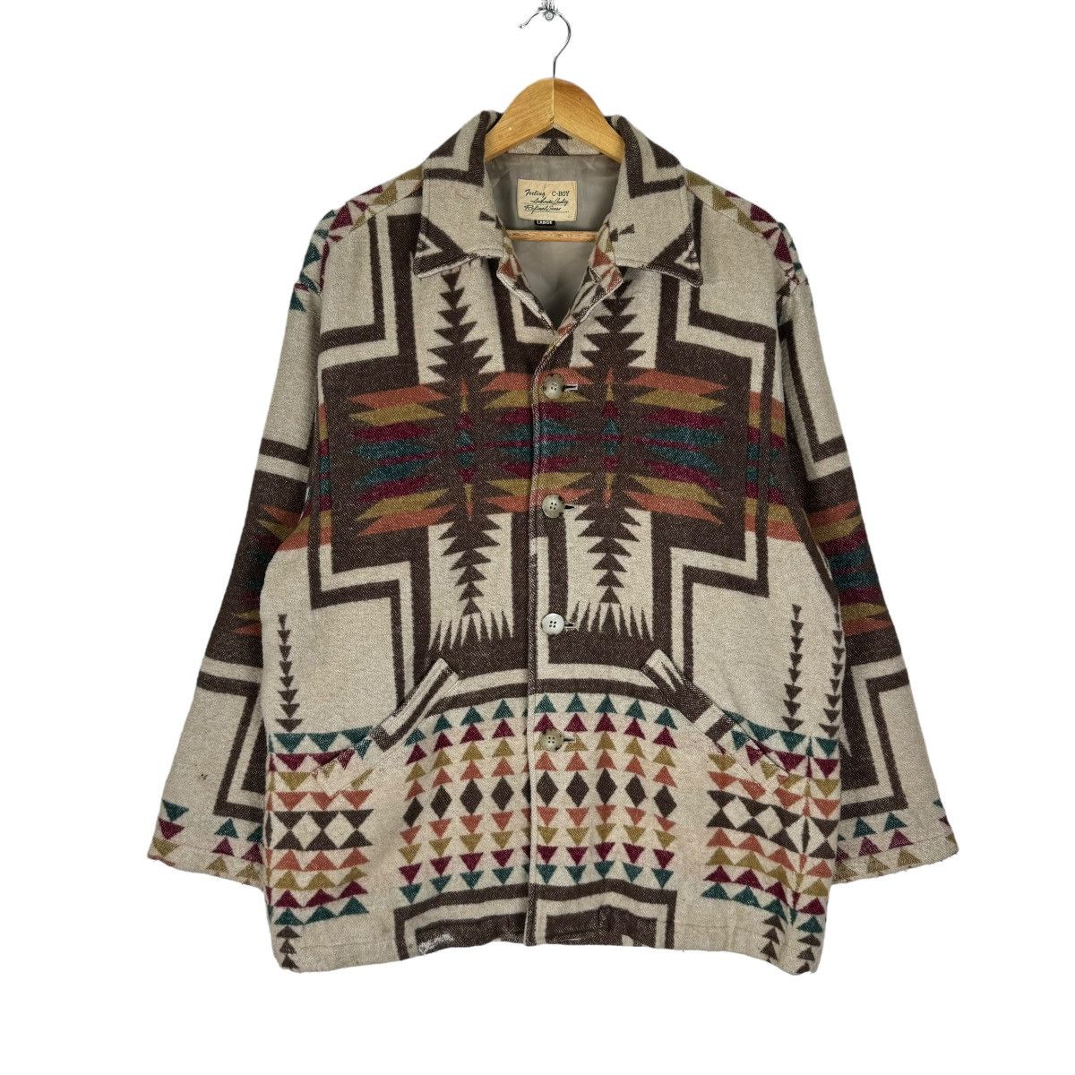 HOMME BOY CO. × Native 🌟C-BOY NATIVE NAVAJO BUTTON JACKET LIKE PENDLETON Size US L / EU 52-54 / 3 - 1 Thumbnail