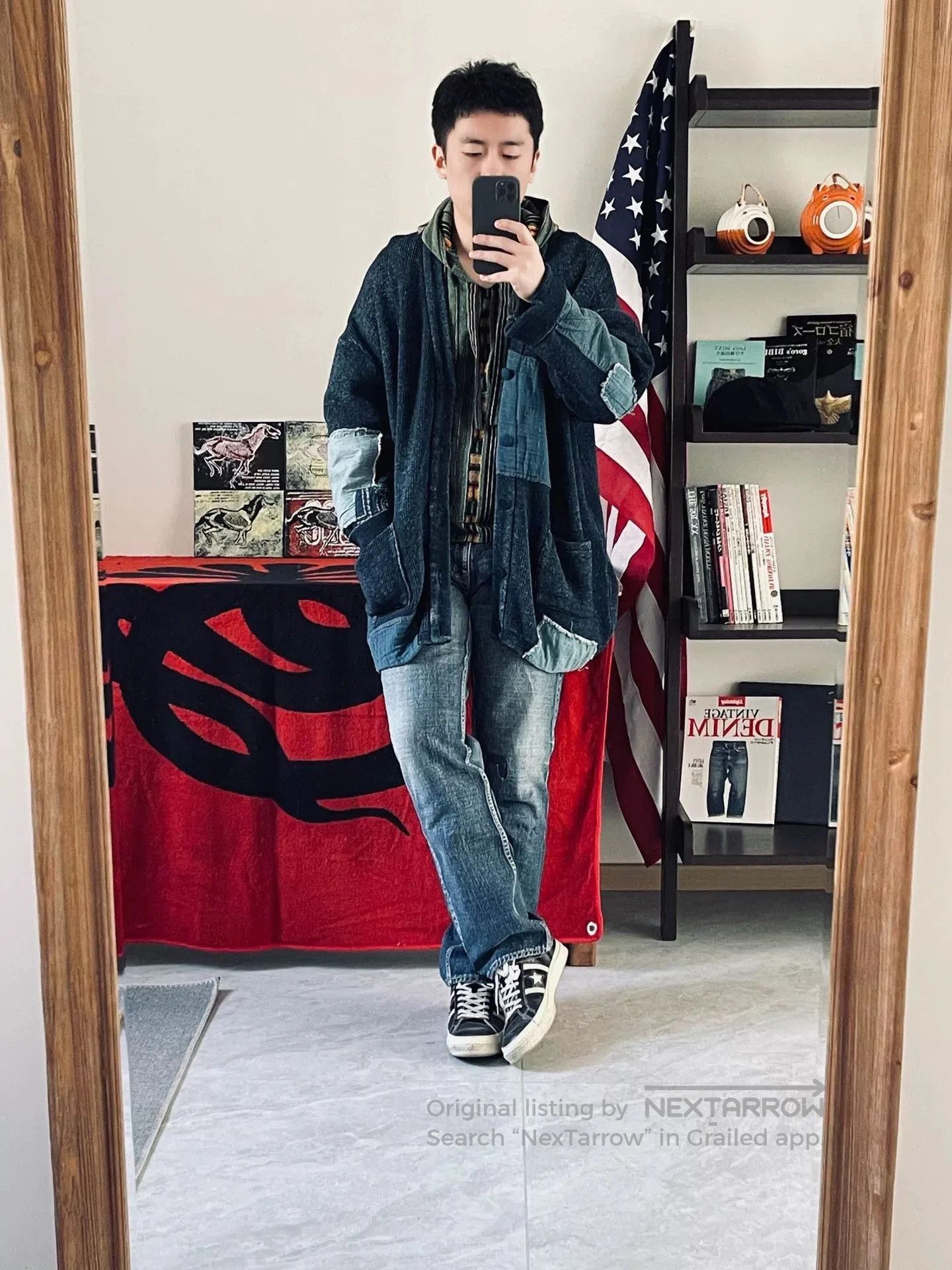 Soulive setto indigo label patchwork cardigan. Size US L / EU 52-54 / 3 - 3 Thumbnail